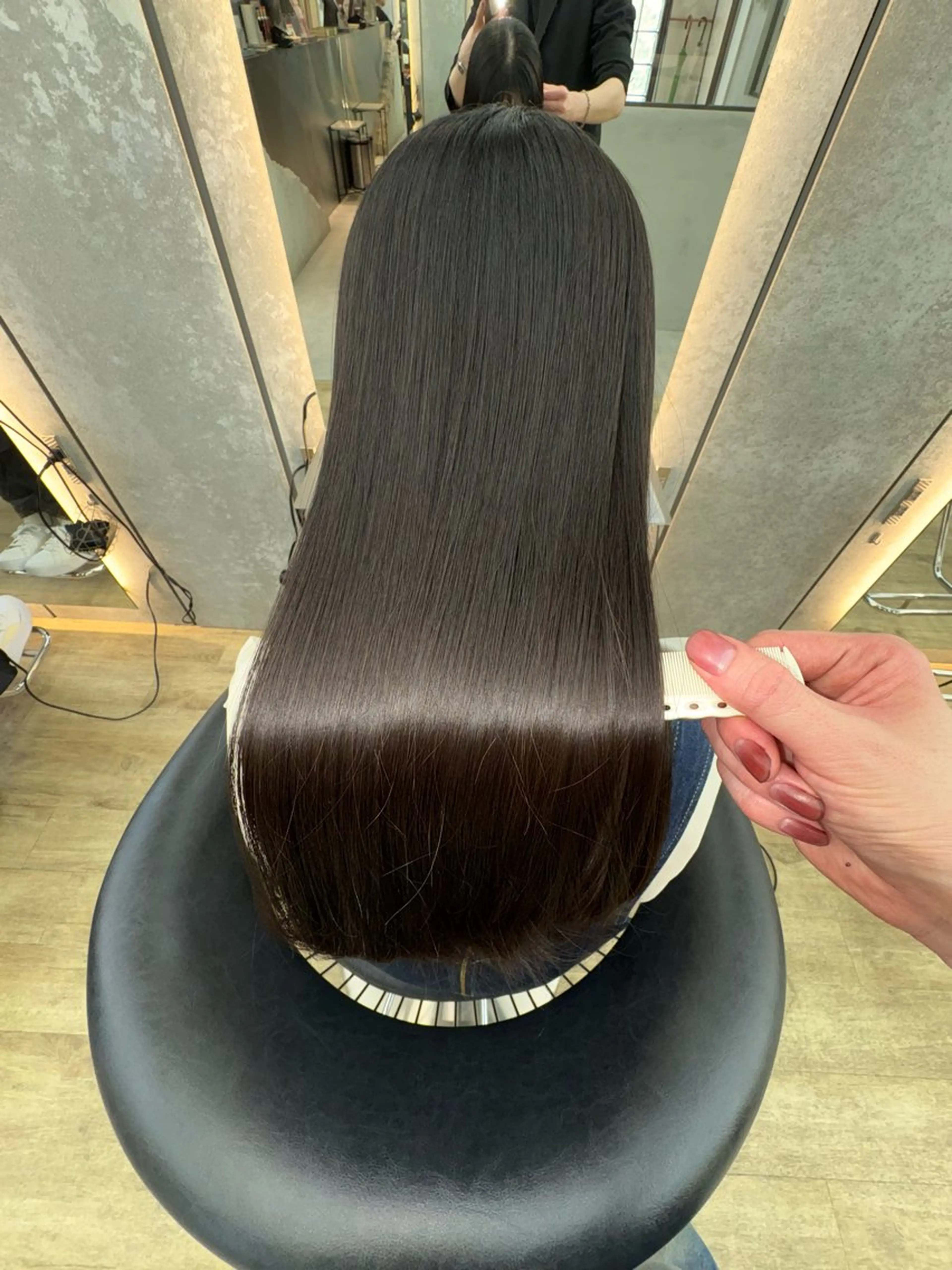 ロング カット ヘアカラー 縮毛矯正 トリートメント 縮毛矯正/韓国ヘア /ブリーチ/柴山のヘアスタイル