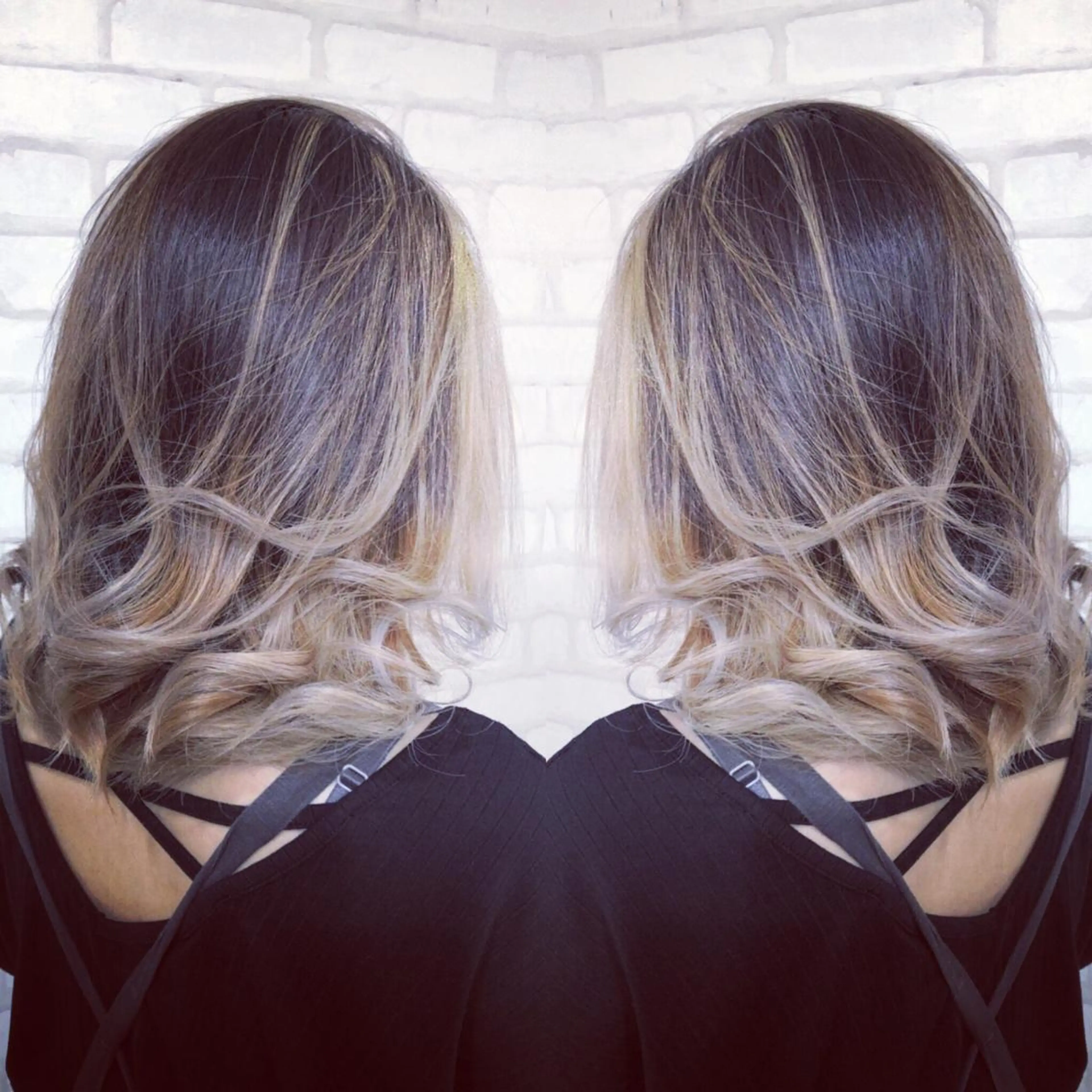 ミディアム ハイライト 松本 和人のヘアスタイル