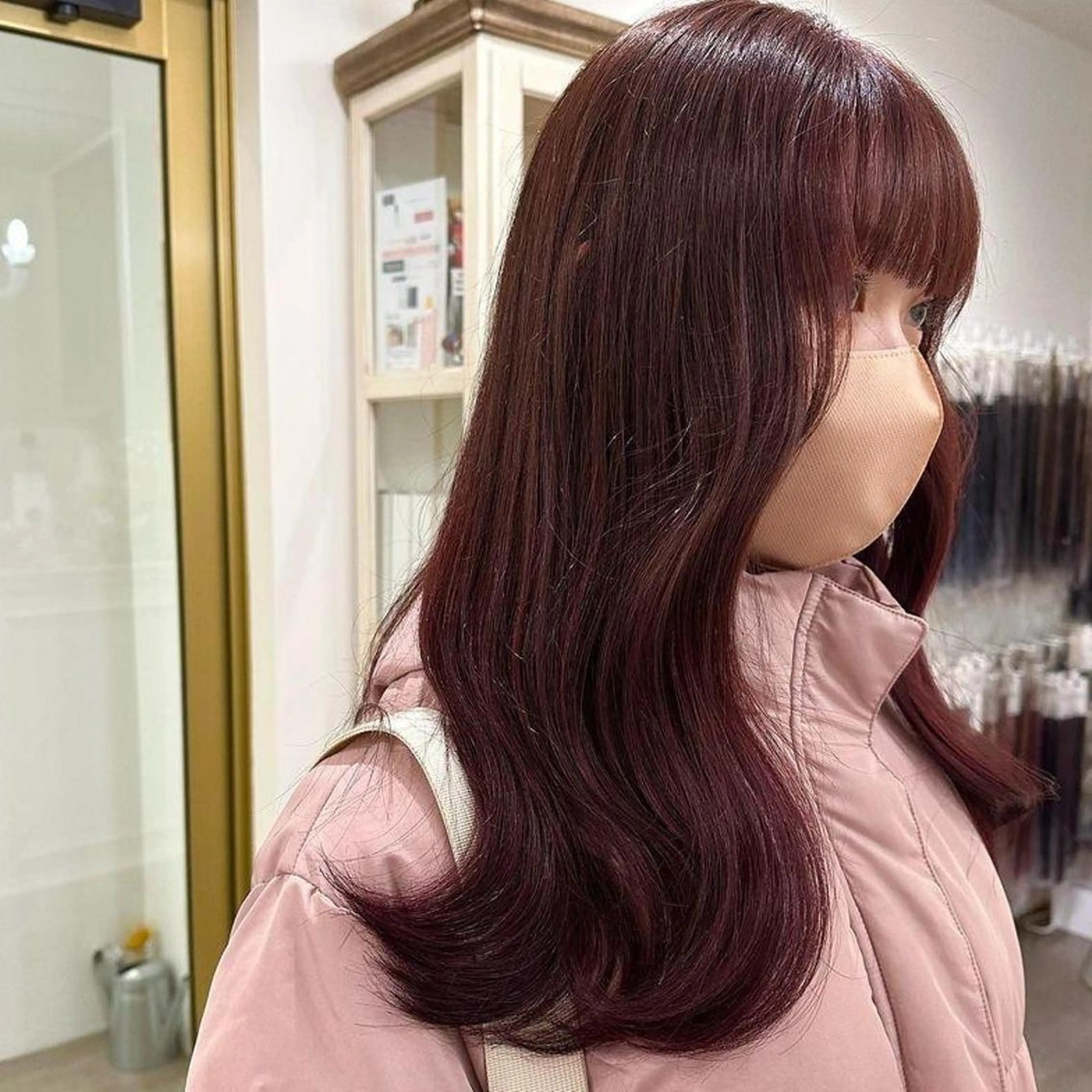 ロング カラー ブリーチ ブリーチなしカラー レッドカラー ヘアカラー トリートメント ORIKA 美容室のヘアスタイル