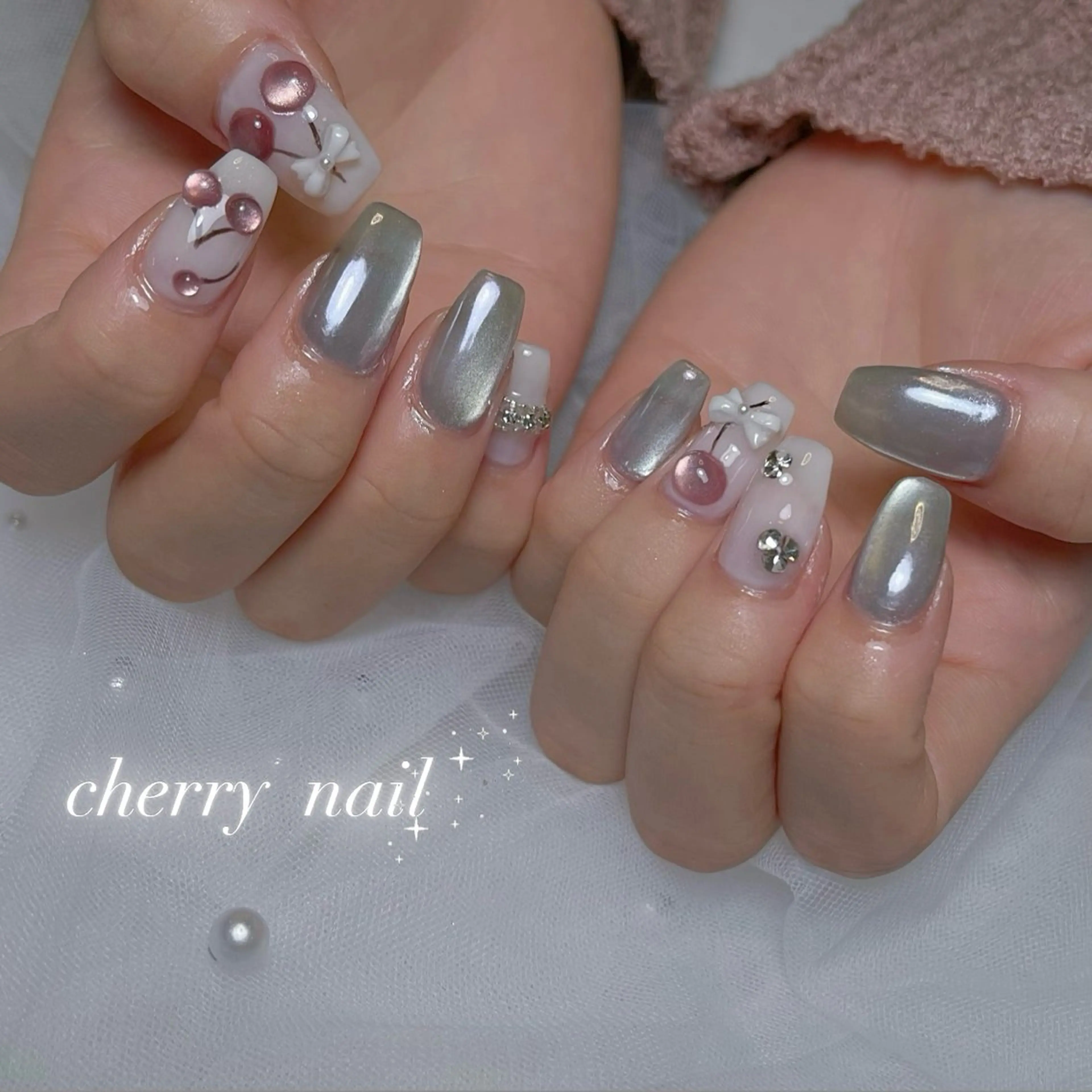 ネイル アートネイル 長さ出し ジェルネイル 韓国ネイル 持ち込み ハンドネイル RE SALONのネイルデザイン