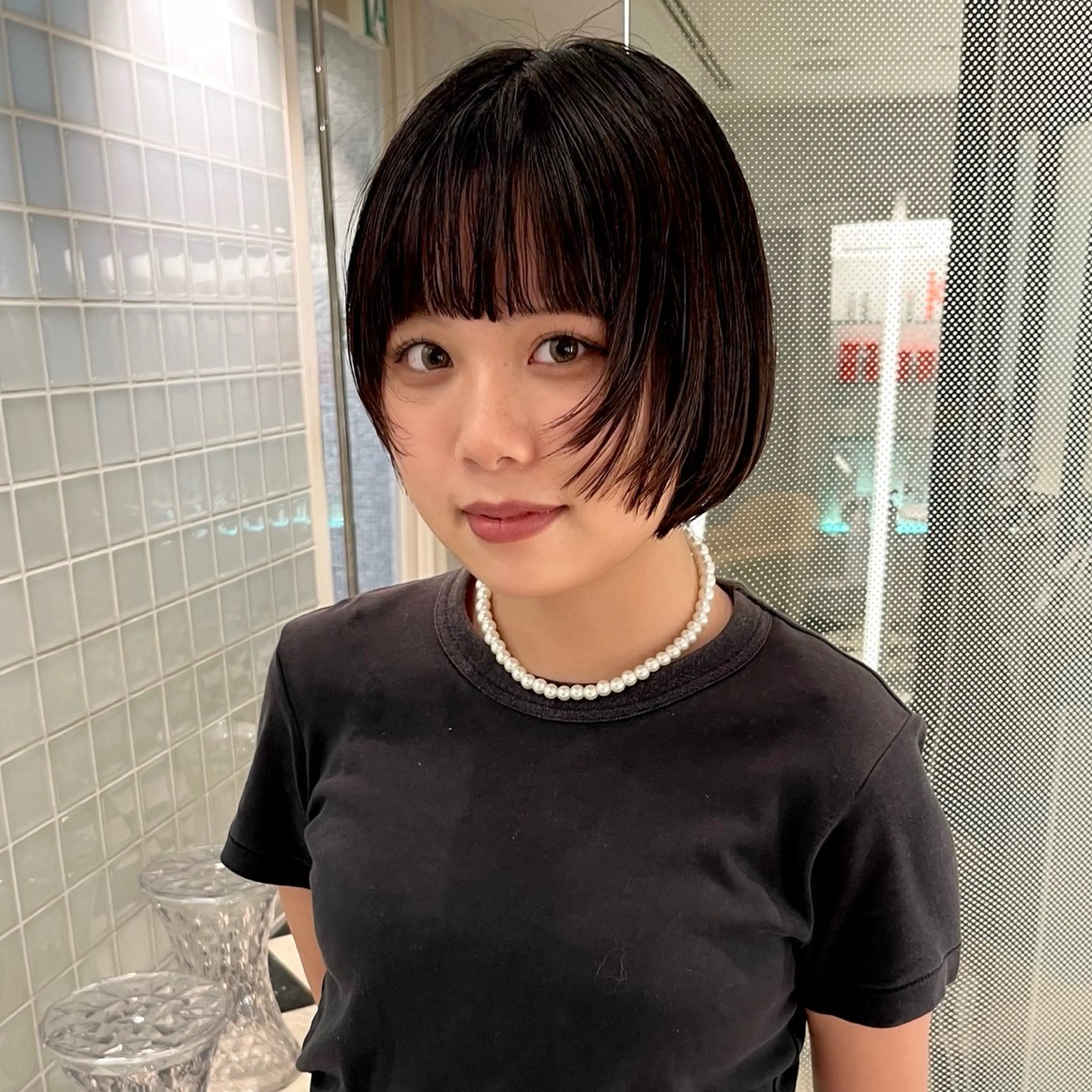 ショート 顔周りカット レイヤーカット anna 韓国レイヤ ー/ ハッシュカットのヘアスタイル