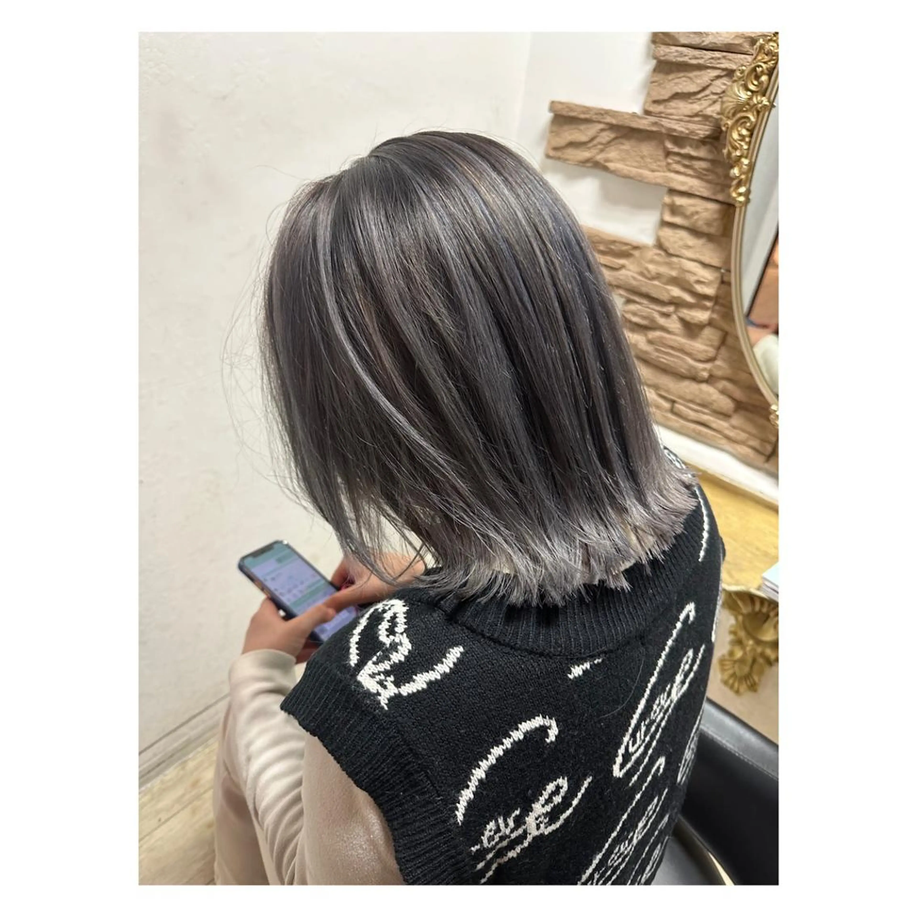 ミディアム カラー 切りっぱなしボブ ミディアムパーマ バレイヤージュ ベージュカラー ブリーチ カット ヘアカラー トリートメント メンズパーマ 次元のヘアスタイル