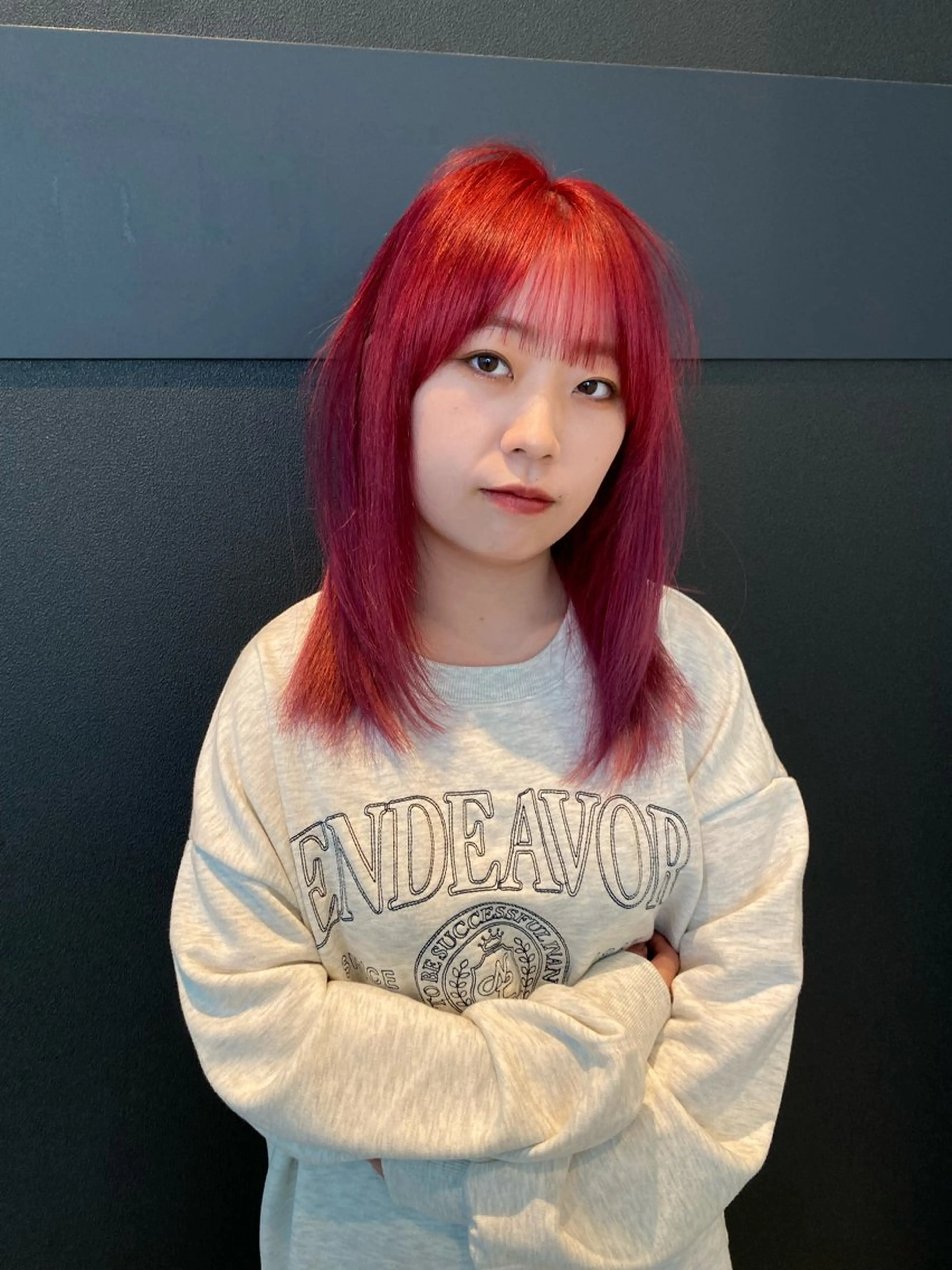 ミディアム カラー くさかみさき🌼暖色 /耳つぼ/オタク🌼のヘアスタイル