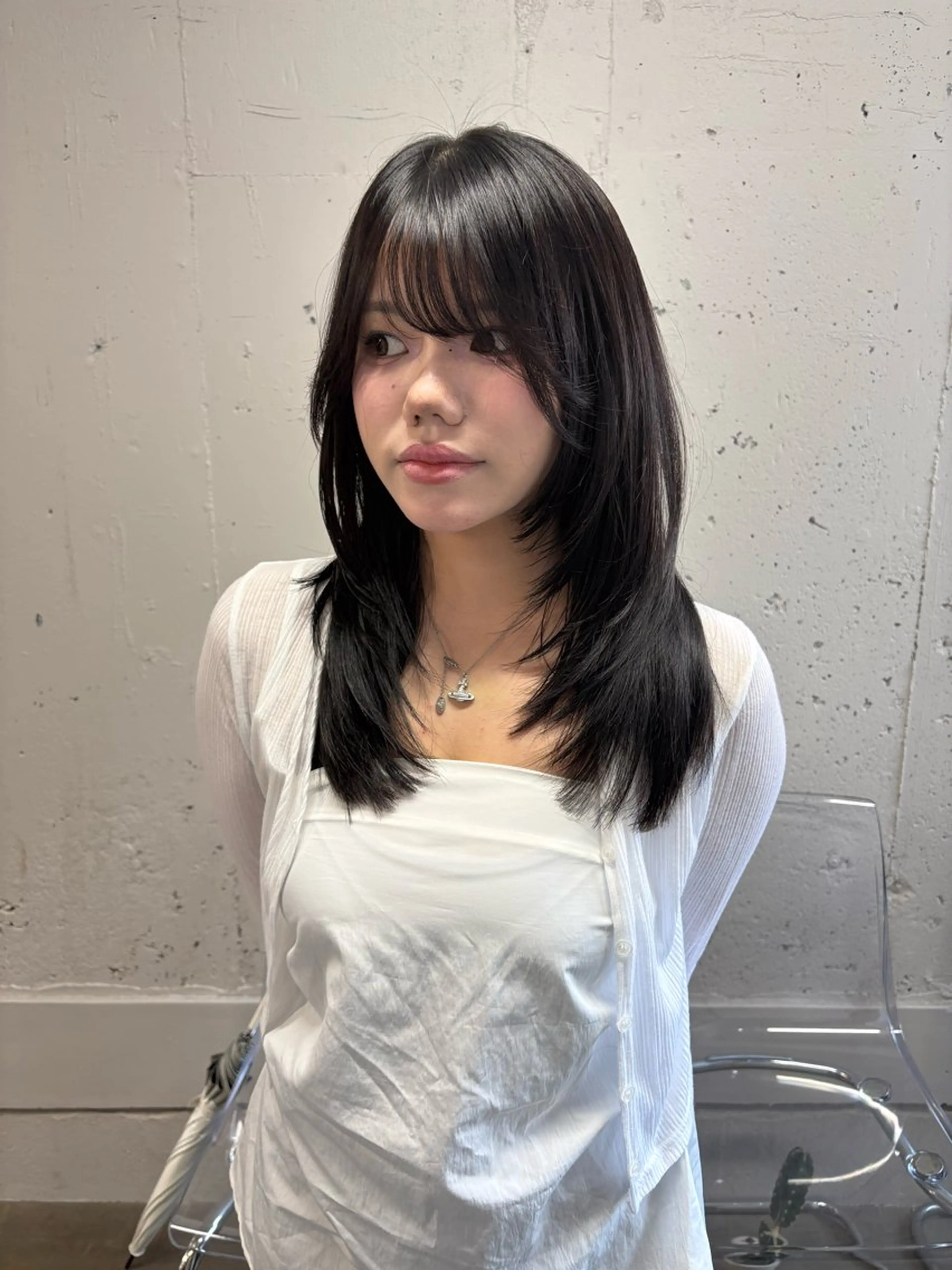 ロング saya🎀似合わせ レイヤーカットのヘアスタイル