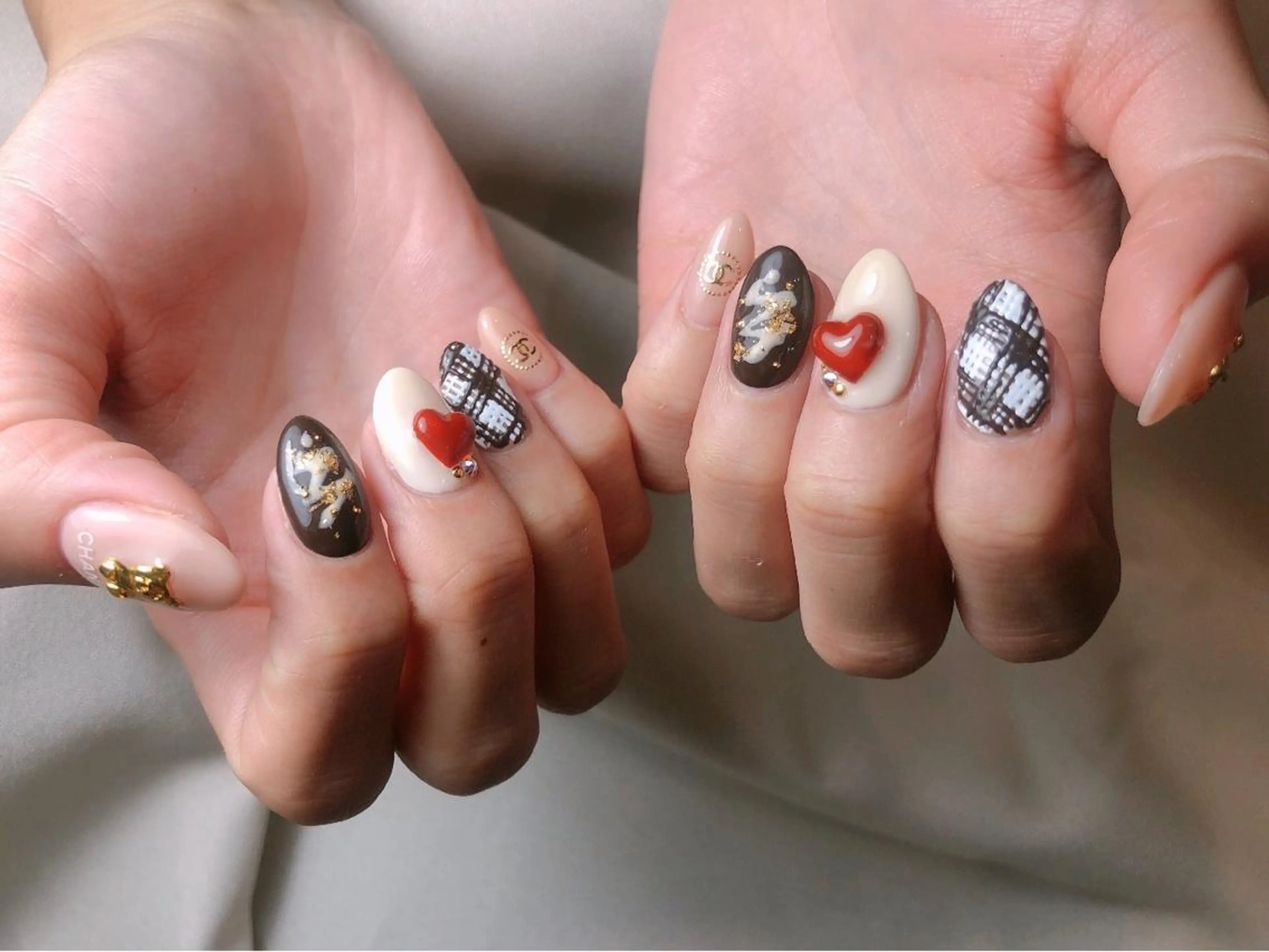 ネイル ハート バレンタイン フットネイル GREEM グリームのネイルデザイン