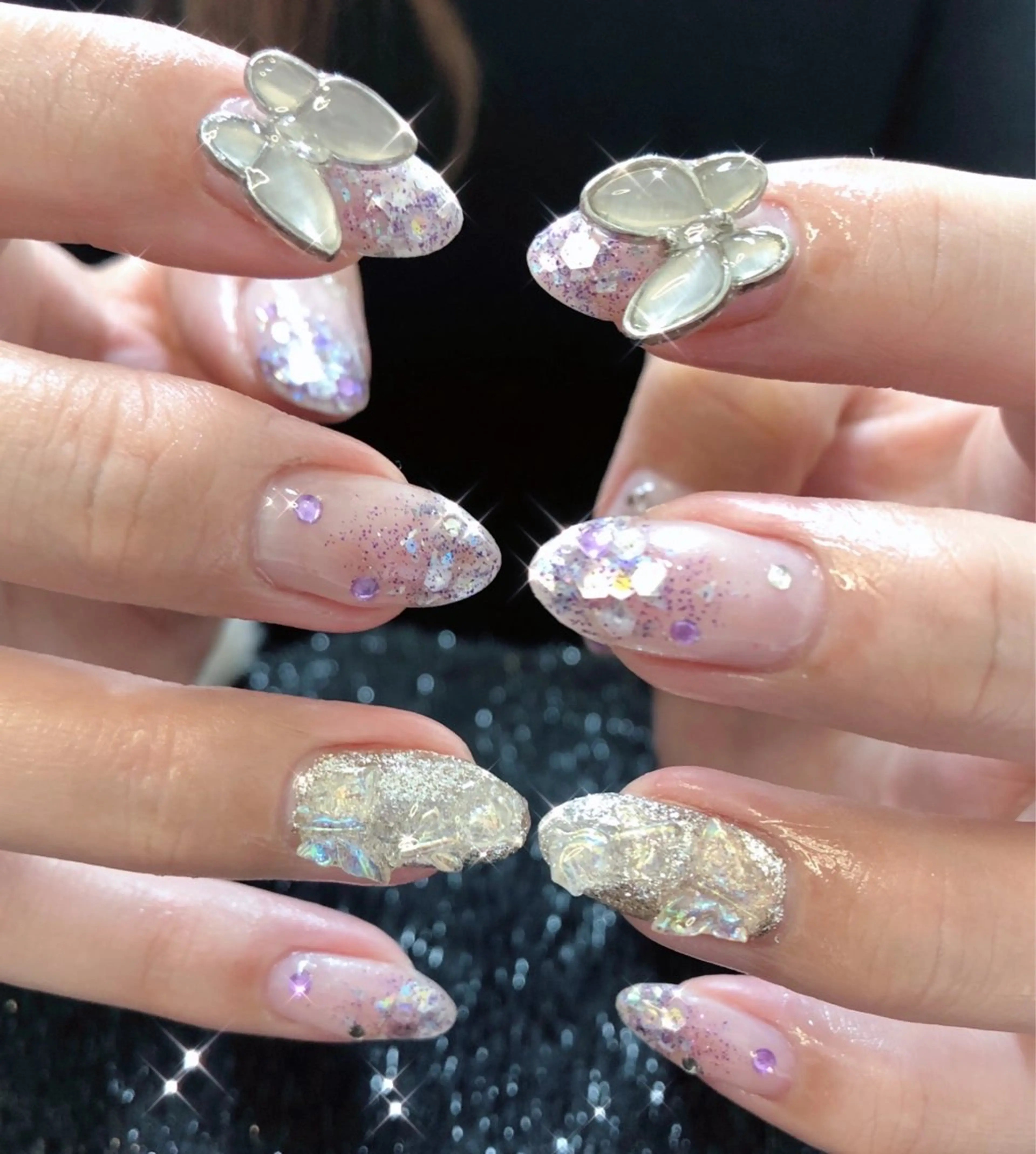 ネイル フレンチネイル ジェルネイル ガラスフレンチ グラデーション 韓国ネイル 大門浜松町 ネイルのネイルデザイン