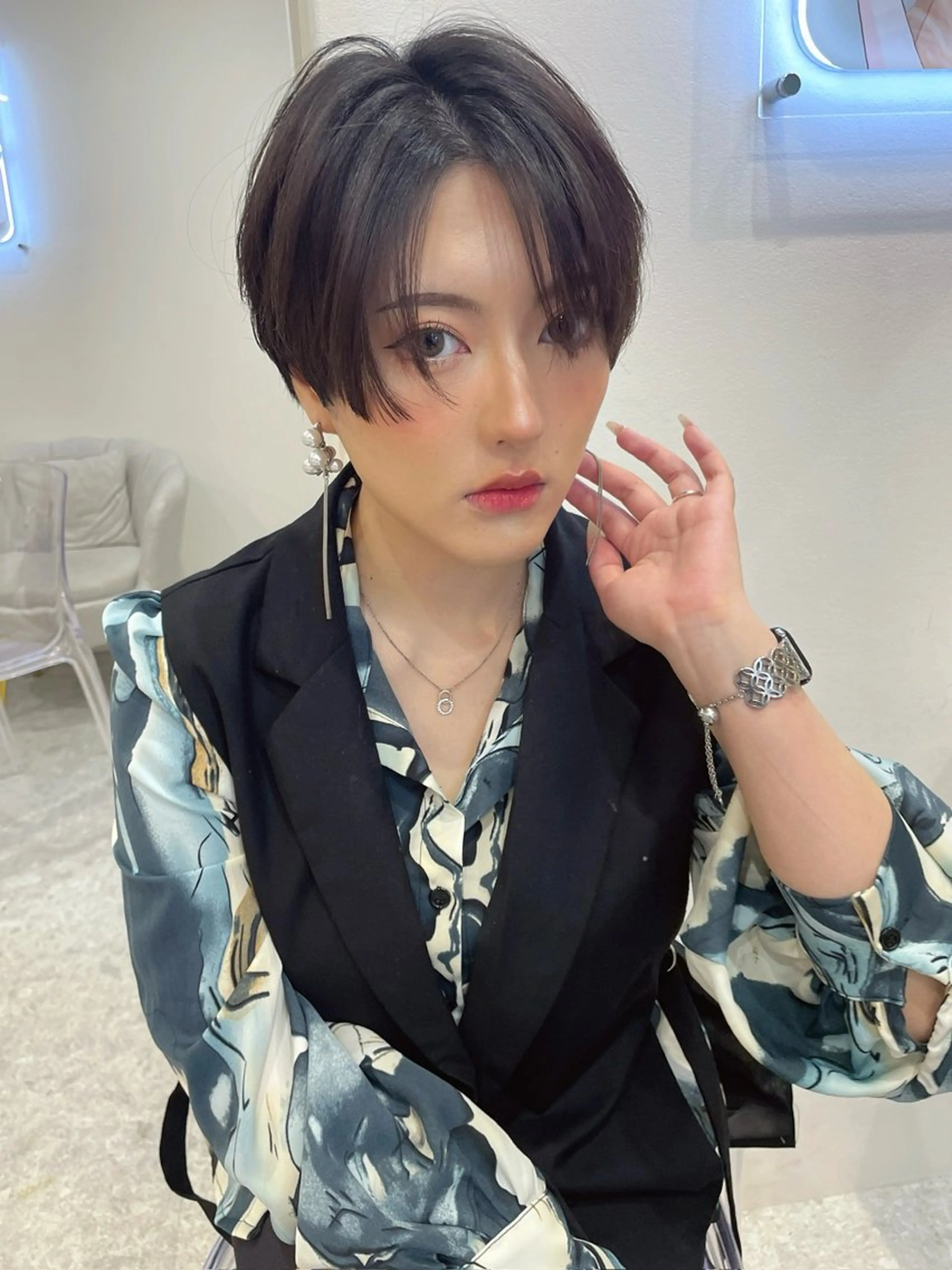 ショート 🎀大川 錬🎀 ブリーチなしWカラーのヘアスタイル