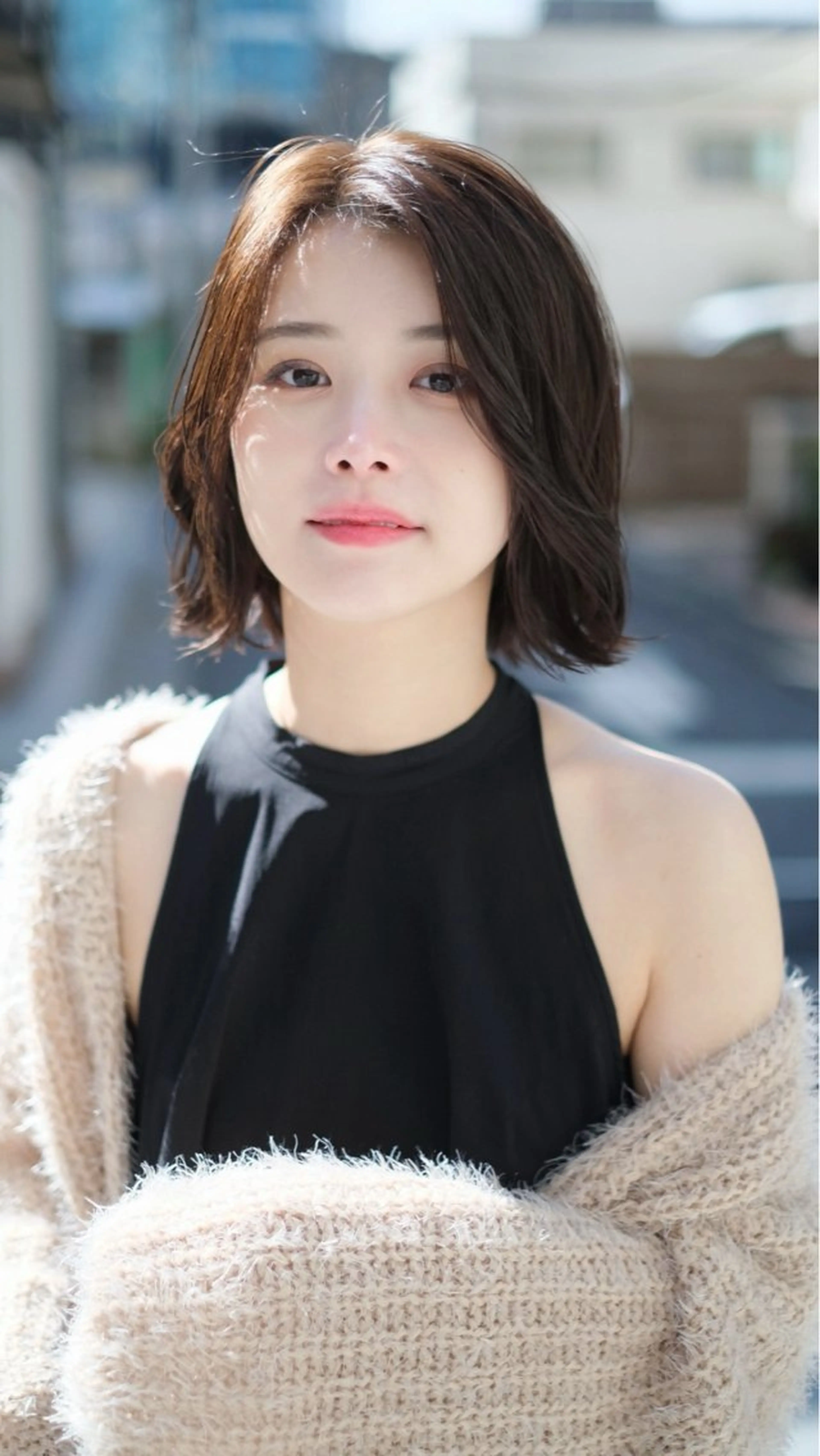 ミディアム ボブ くびれヘア 韓国風ヘア カット ヘアカラー トリートメント 似合わせヘア/ボブ/ ミディアム/Takaのヘアスタイル