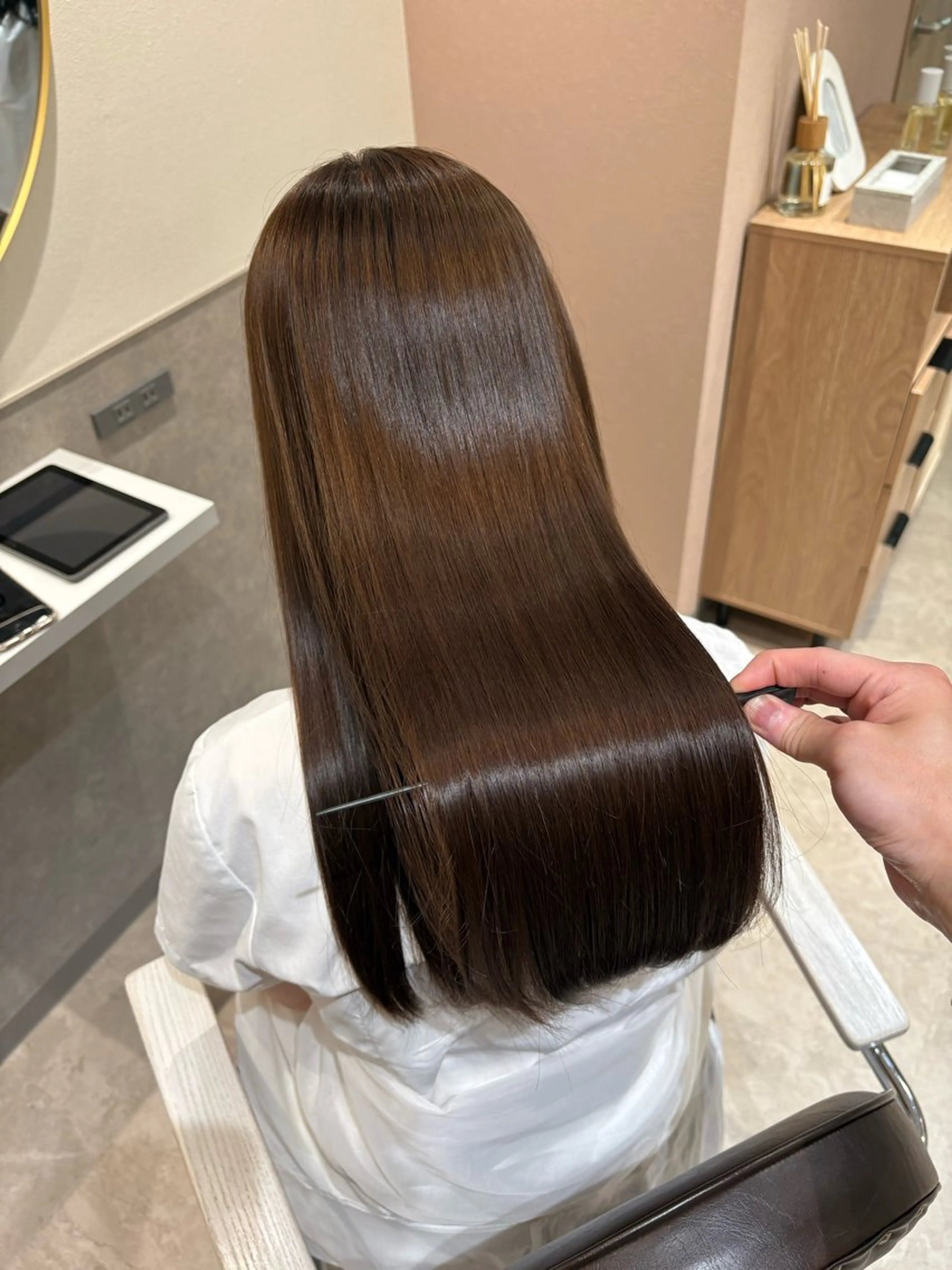 ロング カラー 髪質改善 トリートメント ヘアカラー トリートメント 銀座No.1髪質改善 縮毛矯正/本木のヘアスタイル