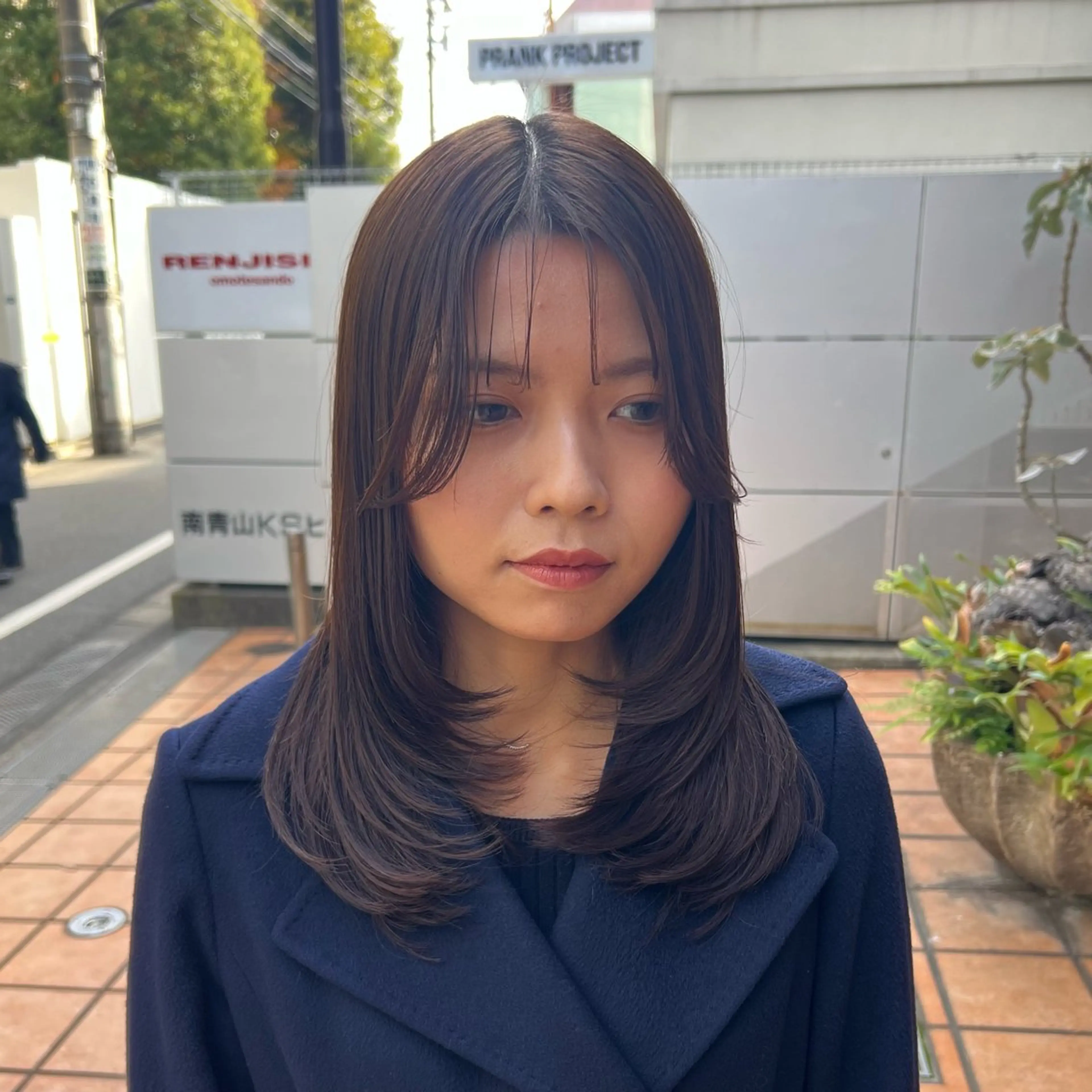 セミロング 顔周りカット レイヤーカット RENJISHI omotesando所属・ショート/ メンズ 🌿‬narumiのヘアスタイル