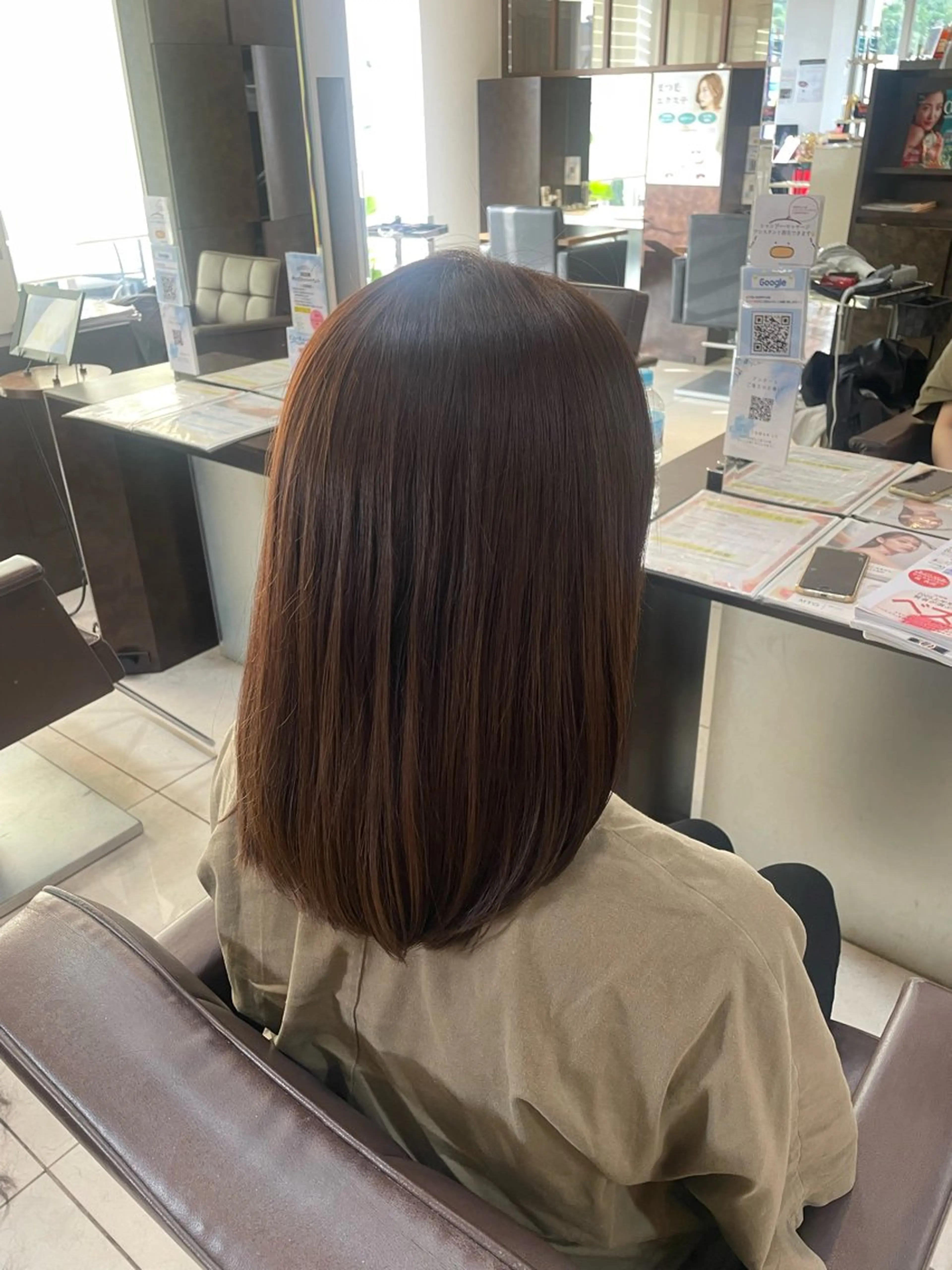 ミディアム カラー カット ヘアカラー トリートメント 🤎韓国ヘア ベージュ まゆか🤎のヘアスタイル