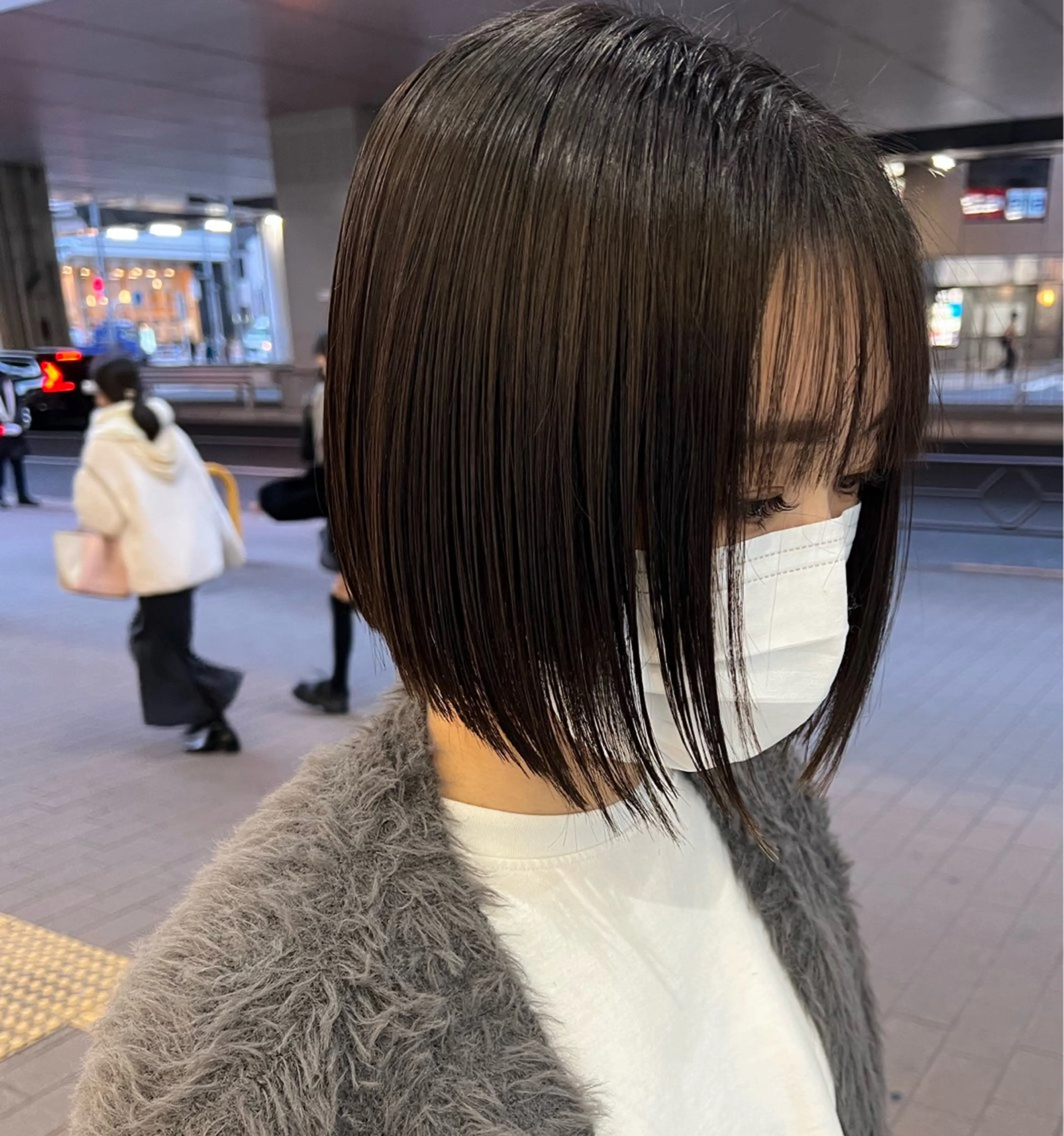 ショート カット 縮毛矯正 韓国ボブ/縮毛矯正 /レイヤーカットのヘアスタイル