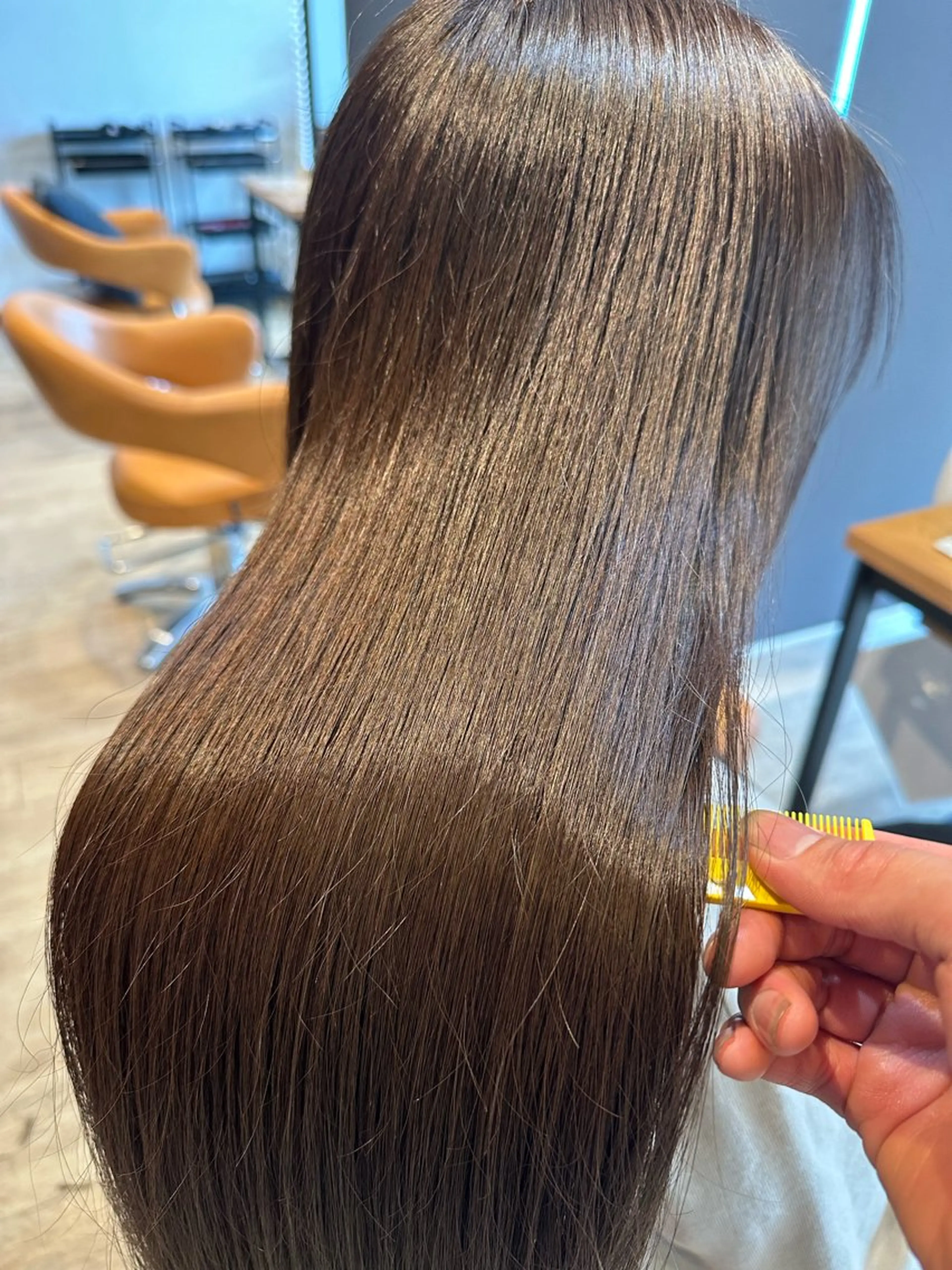 ロング カット 縮毛矯正 トリートメント 髪質改善&ストレート ‪✂︎‬鈴木青樹のヘアスタイル