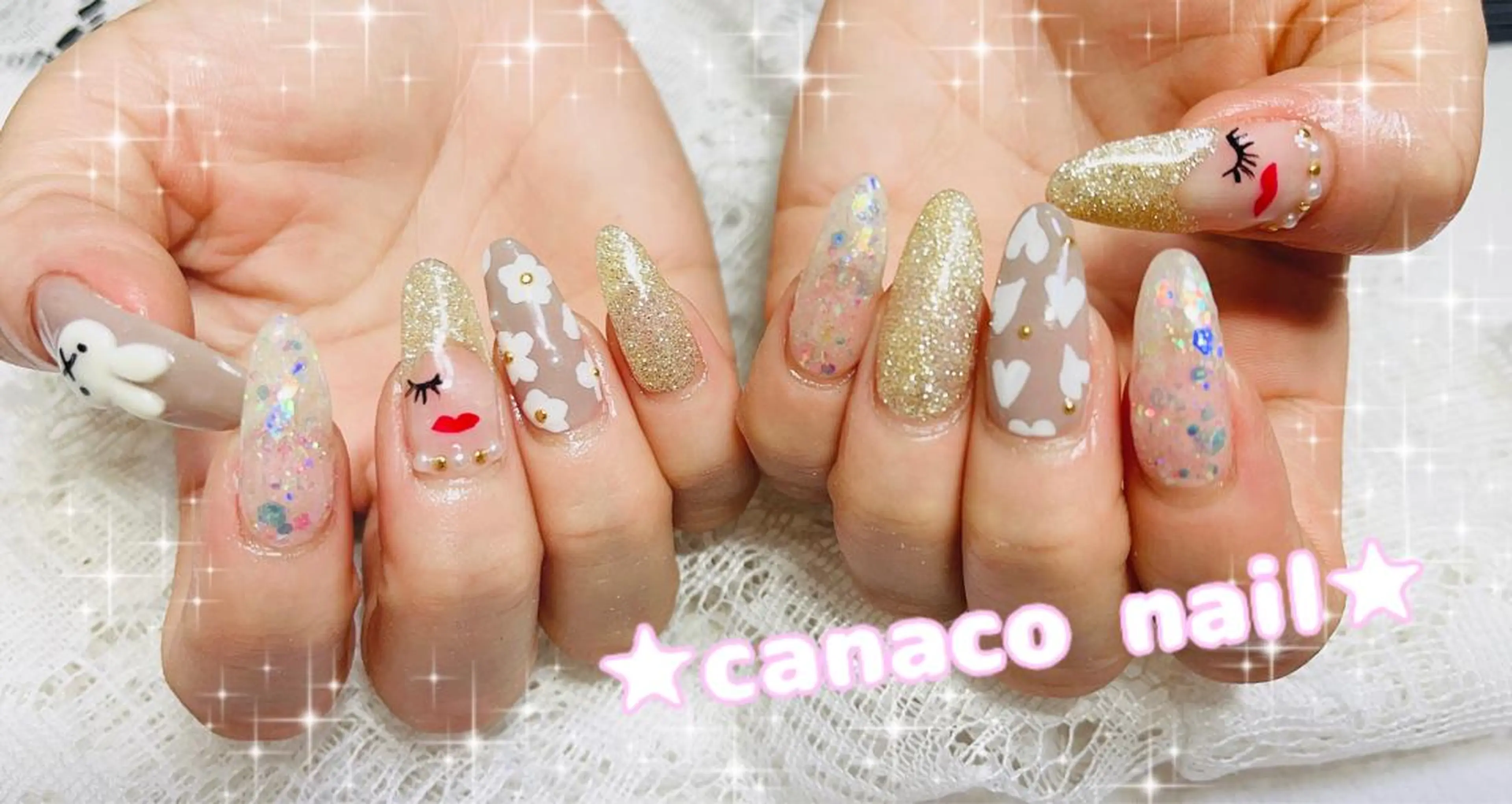 ネイル アートネイル ジェルネイル ロングネイル パラジェル ストーンネイル ハンドネイル ハンドケア Felice所属・ベテランネイル cnc  nailのネイルデザイン