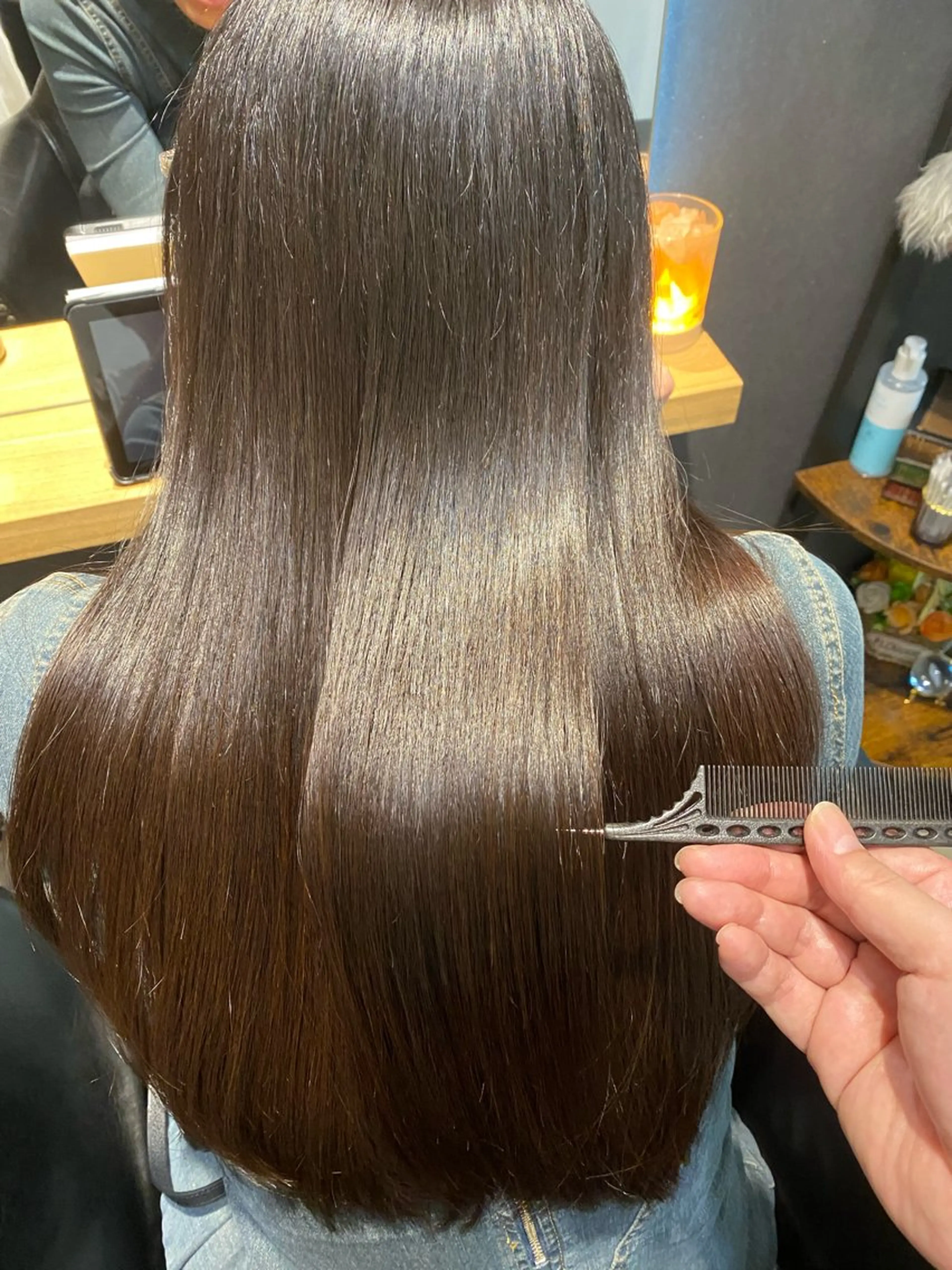 ロング パーマ カット 縮毛矯正 トリートメント 田中 アキオのヘアスタイル