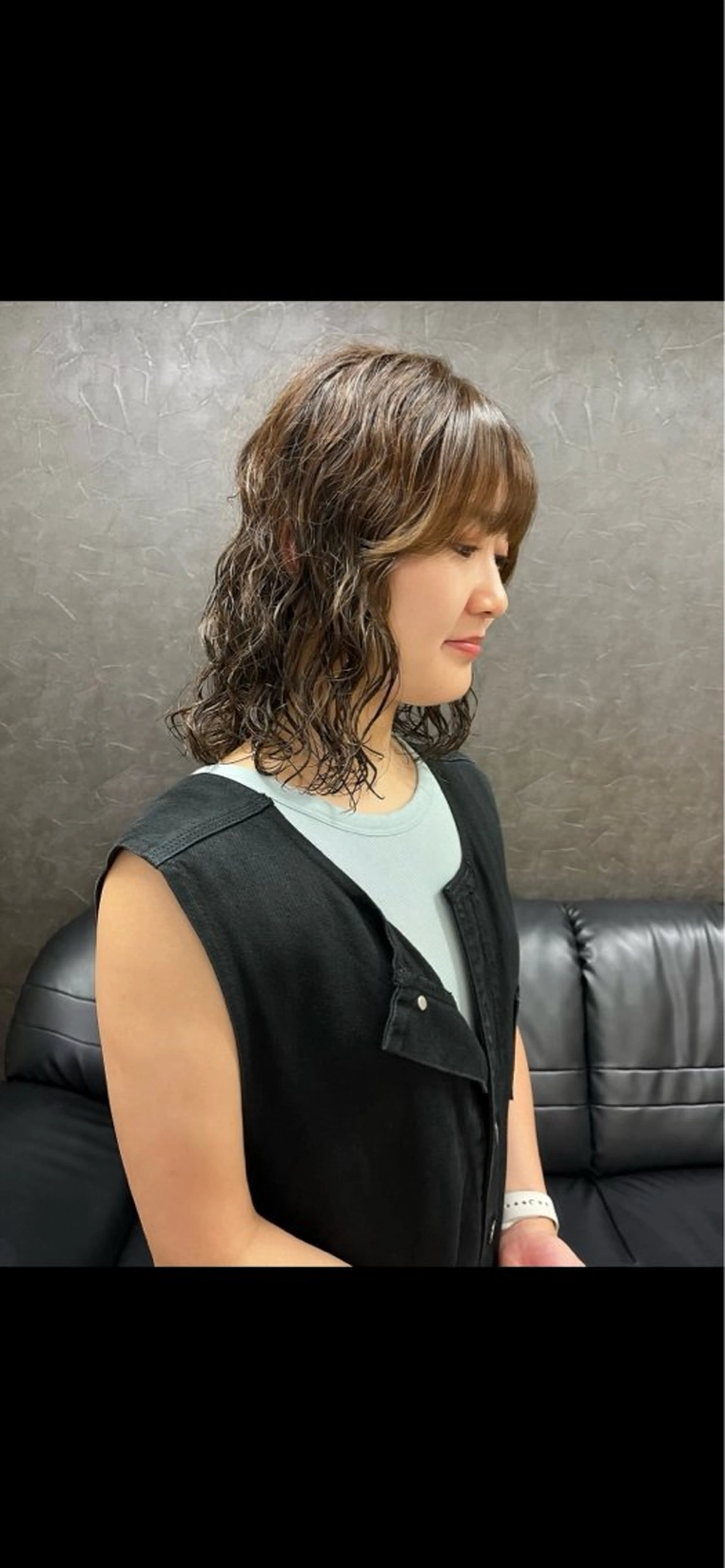 ミディアム パーマ カット パーマ トリートメント nono/パーマ /顔まわりカット🐈のヘアスタイル