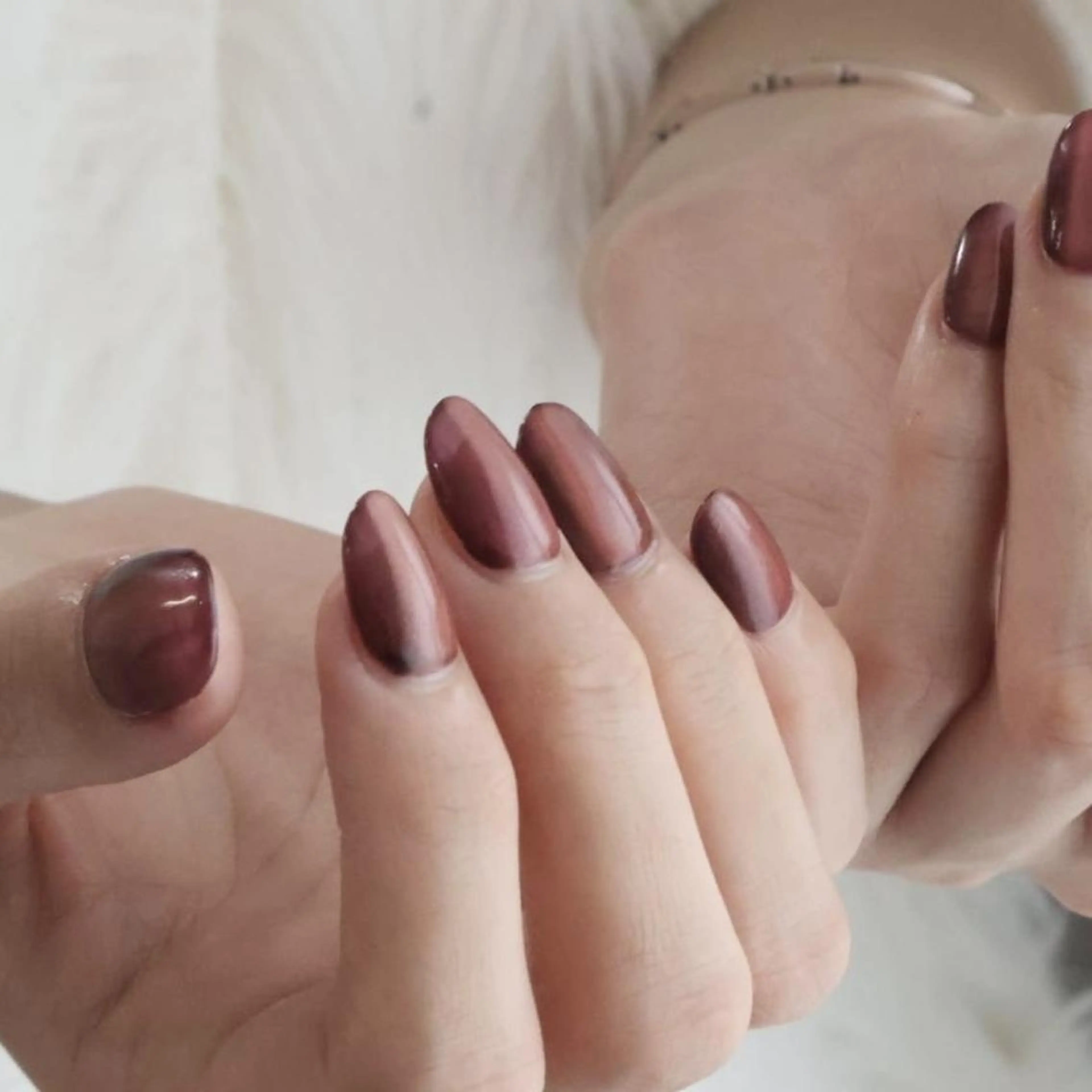 ハンド　【チップ長さだし】ラメワンカラー　オフありの写真