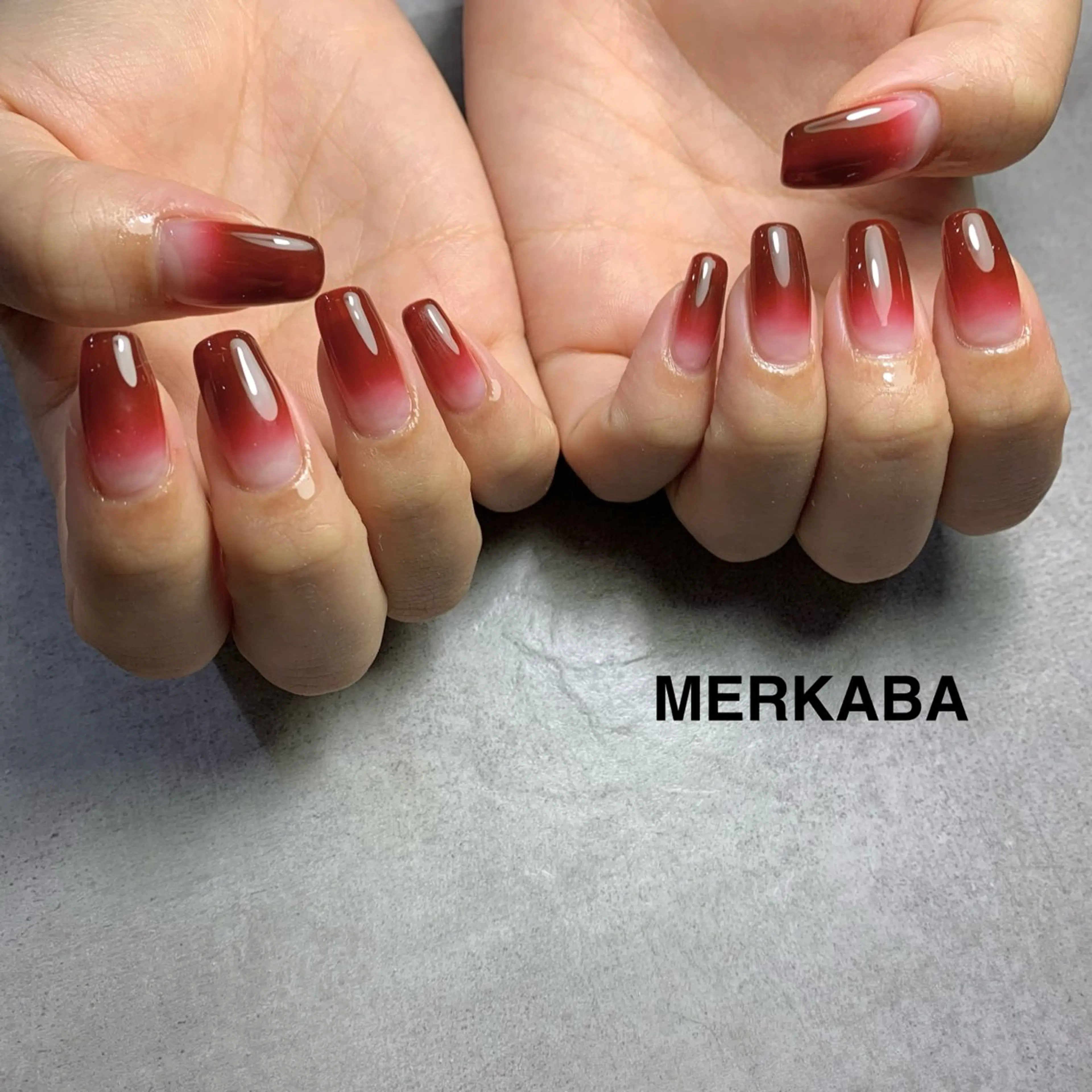 ネイル クリアネイル グラデーション Nailschool MERKABAのネイルデザイン