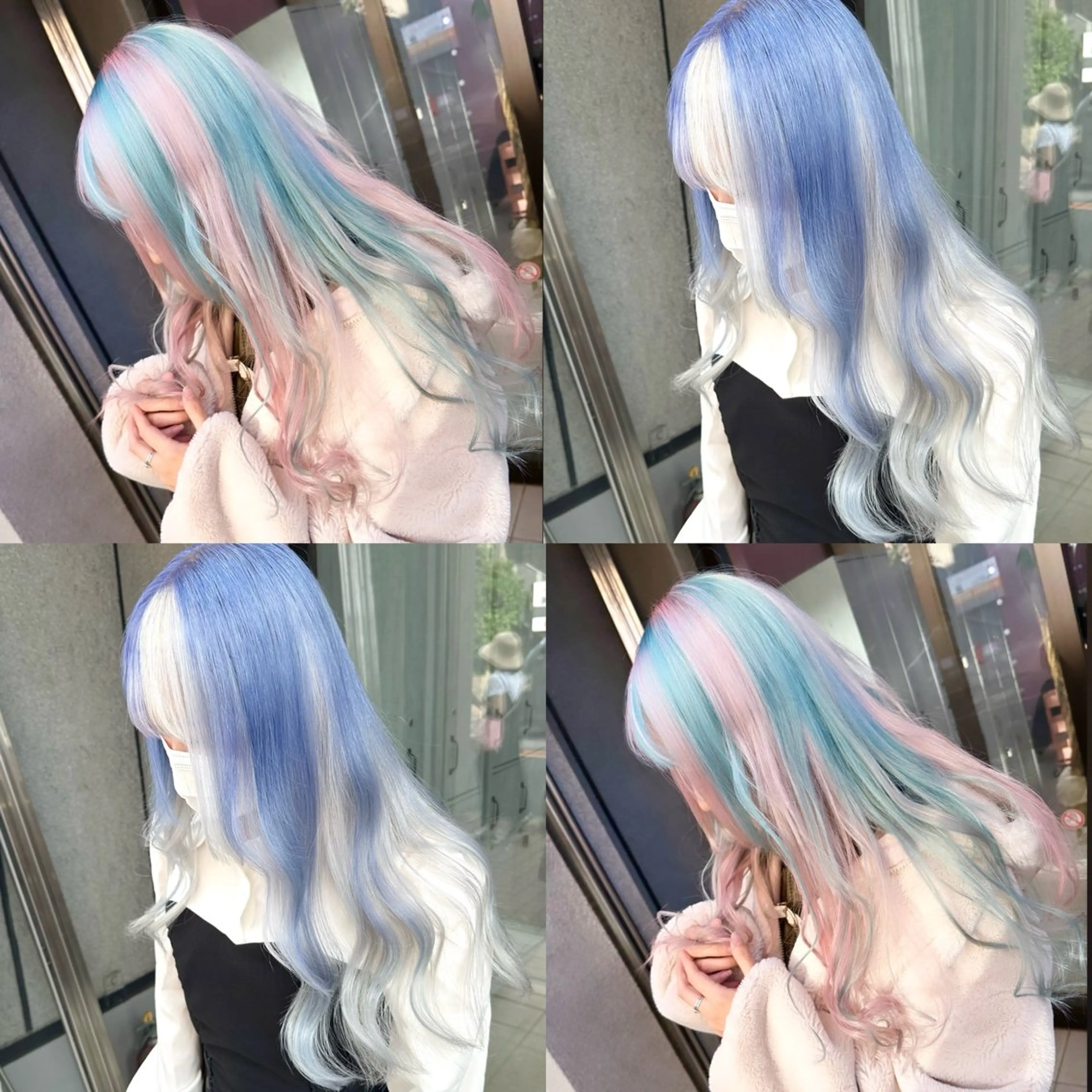 🌈【ハイトーンデザイン】🌈最高級ケアブリーチ+デザインカラー+トリートメント✨✨憧れの髪色 インナーカラー 韓国の写真