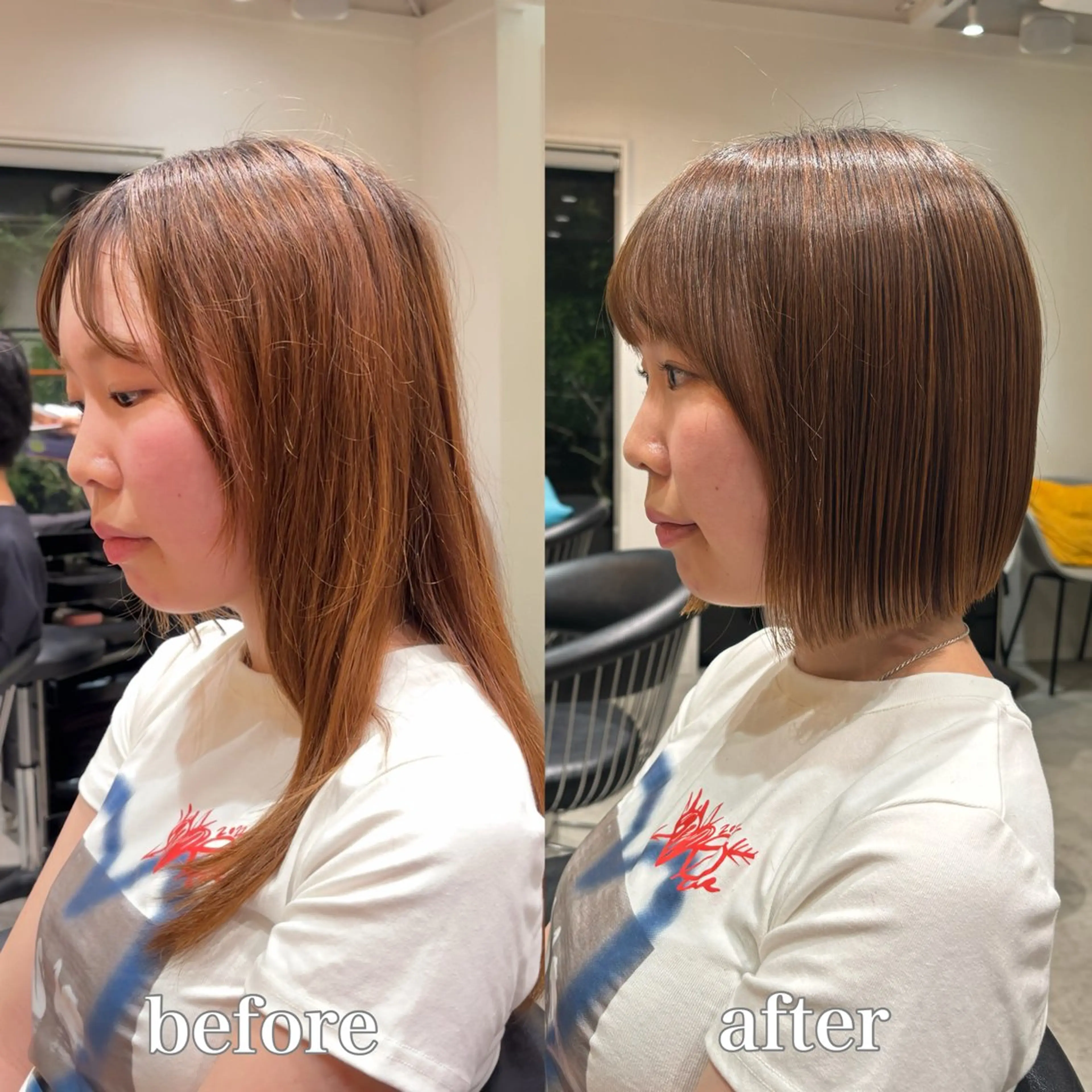 ミディアム カット 縮毛矯正 トリートメント 💖ボブ/髪質改善 顔周りレイヤー/ユイのヘアスタイル