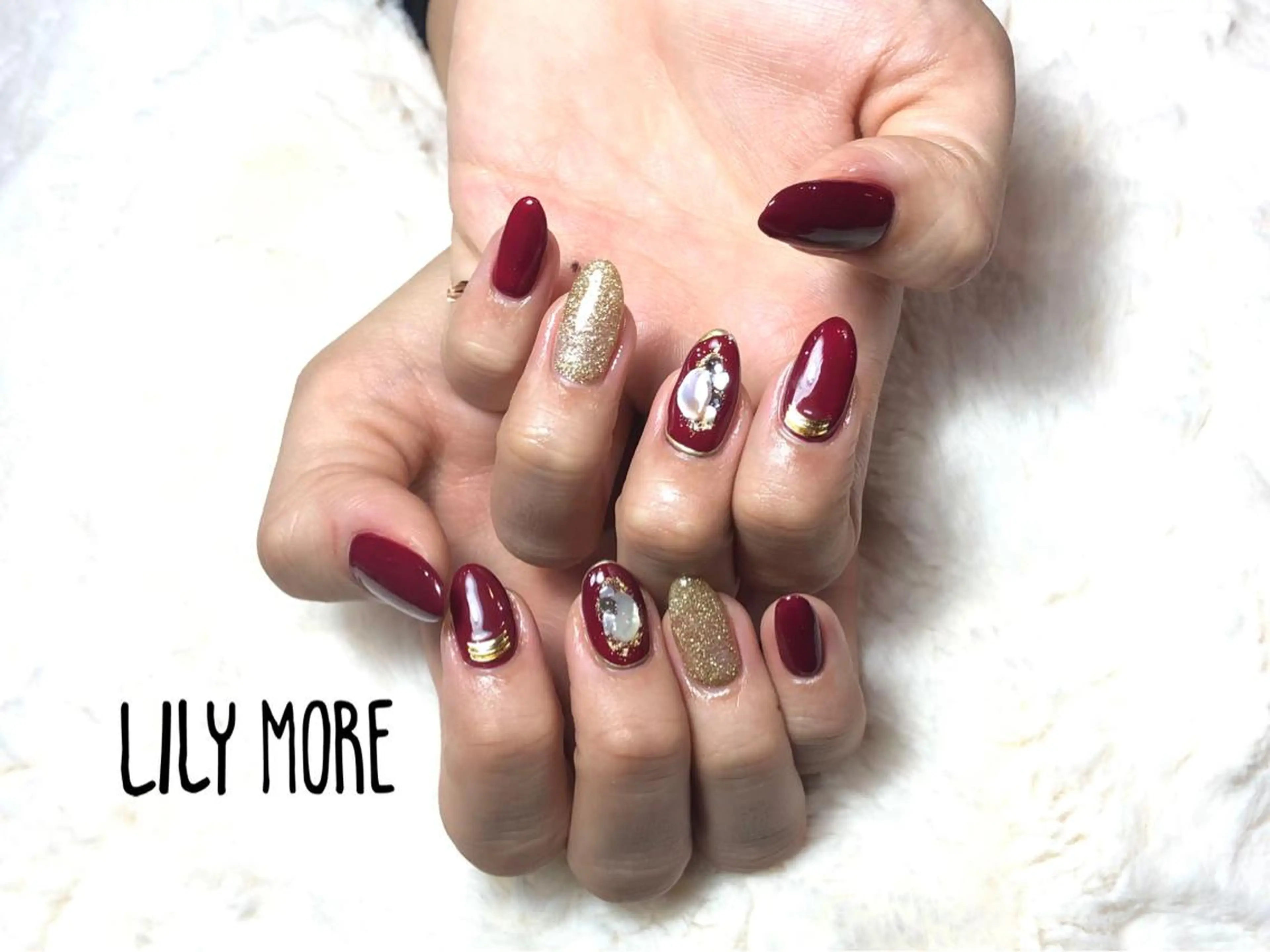 ネイル ボルドー Lily closetのネイルデザイン