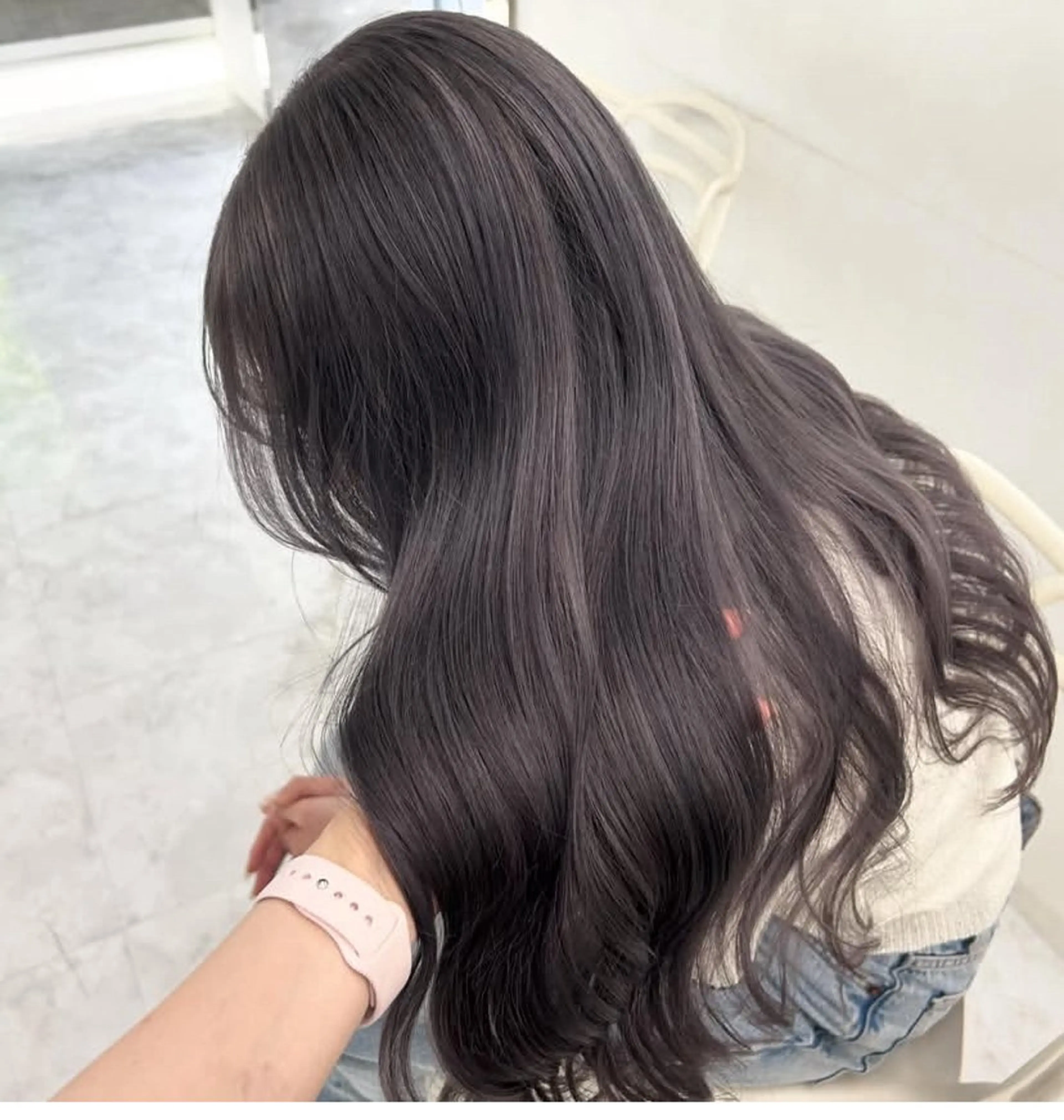 ロング カラー パープルカラー カット ヘアカラー トリートメント ヘアセット 💎韓国/ レイヤー カット/ 暖色🫧のヘアスタイル