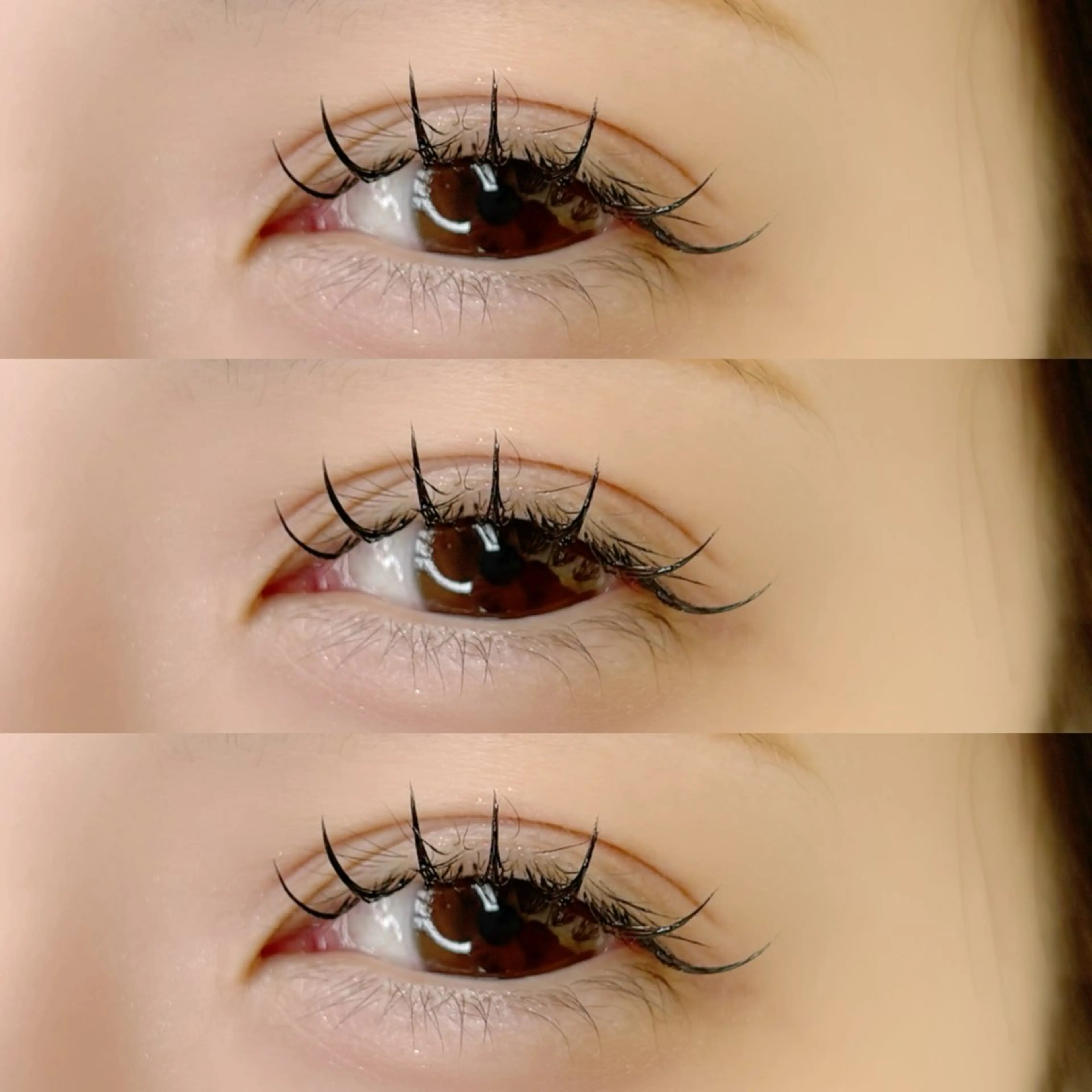 マツエク・マツパ フラットラッシュ 目尻長め natsumi .のマツエク・マツパデザイン