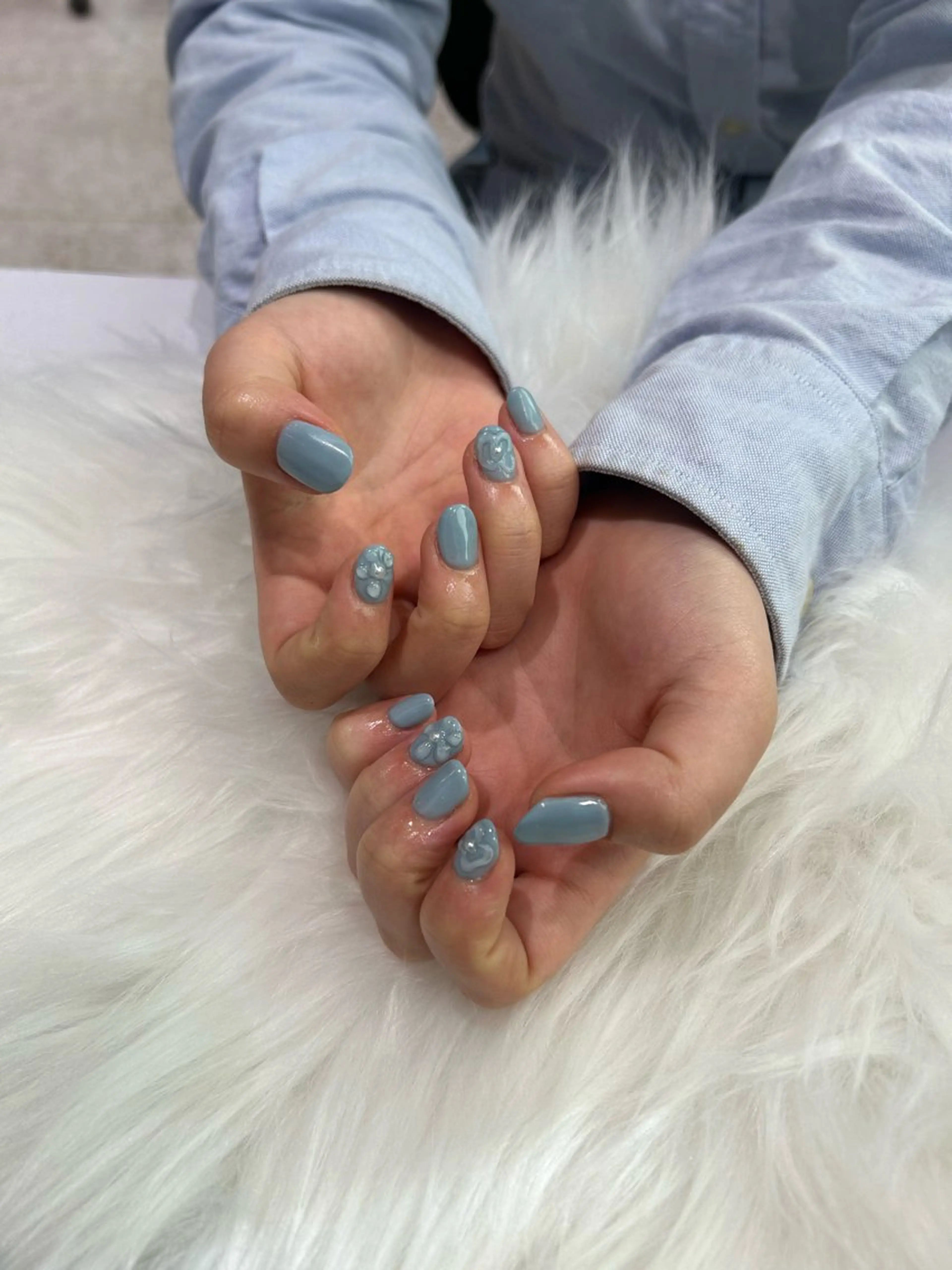 ネイル 成人式 長さ出し 韓国ネイル ショートネイル ハンドネイル ♡ハイトーン★ ネイル/しの♡のヘアスタイル