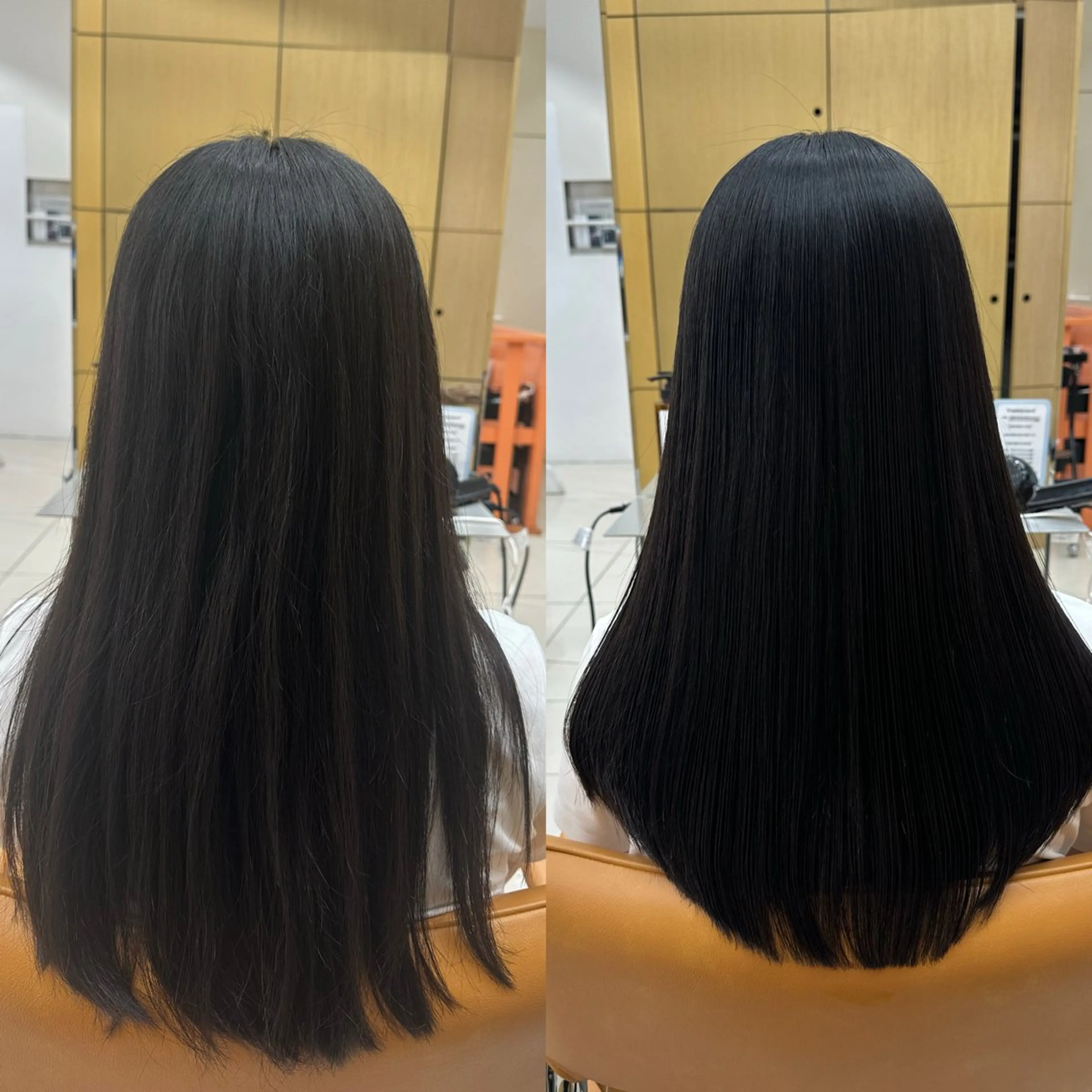 ロング パーマ カット 縮毛矯正 髪質改善× ハイライト溝江のヘアスタイル