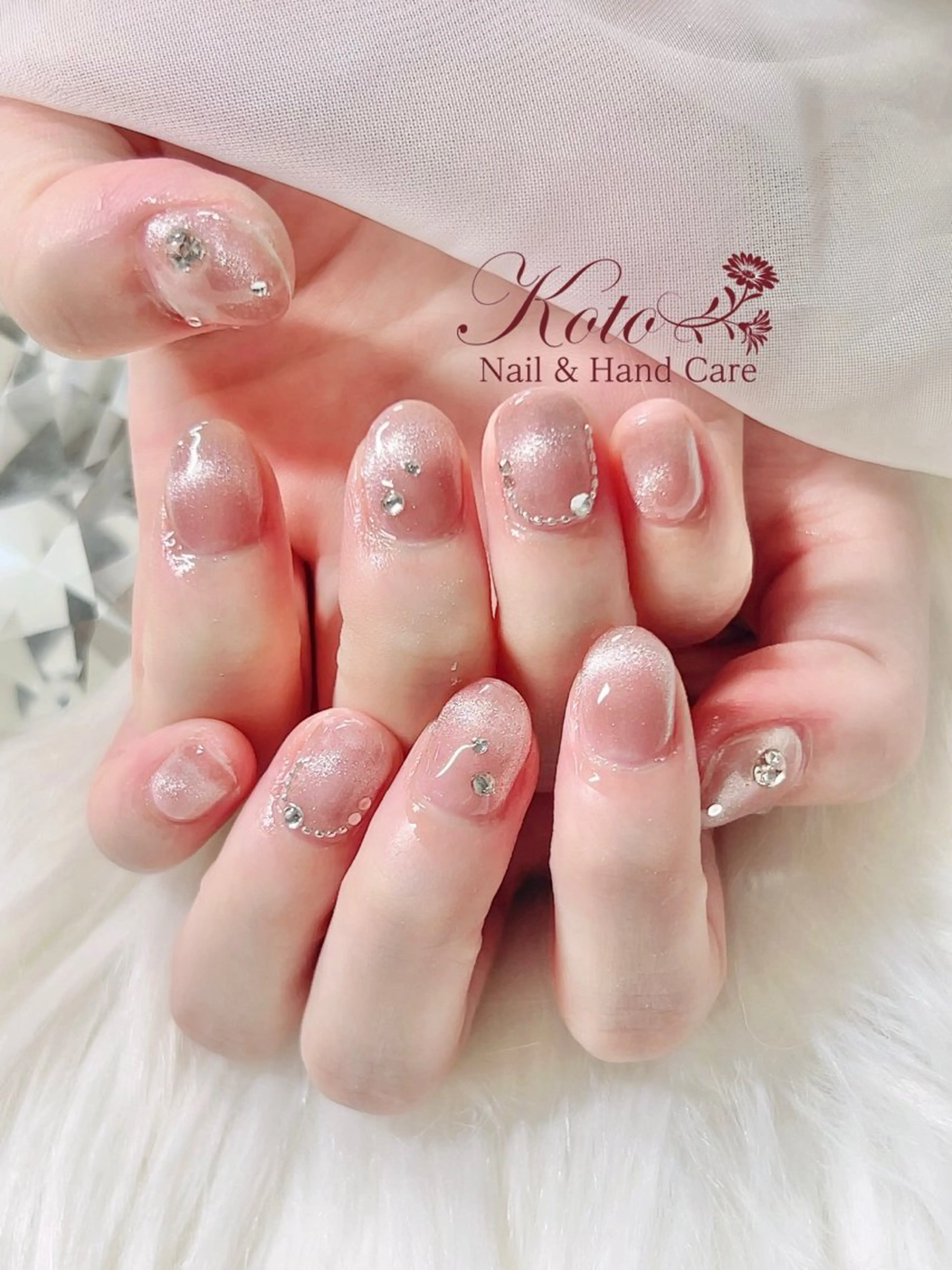 ネイル 長さ出し ジェルネイル 持ち込み ニュアンスネイル 赤色 ハンドネイル Nail Salon KOTOのネイルデザイン