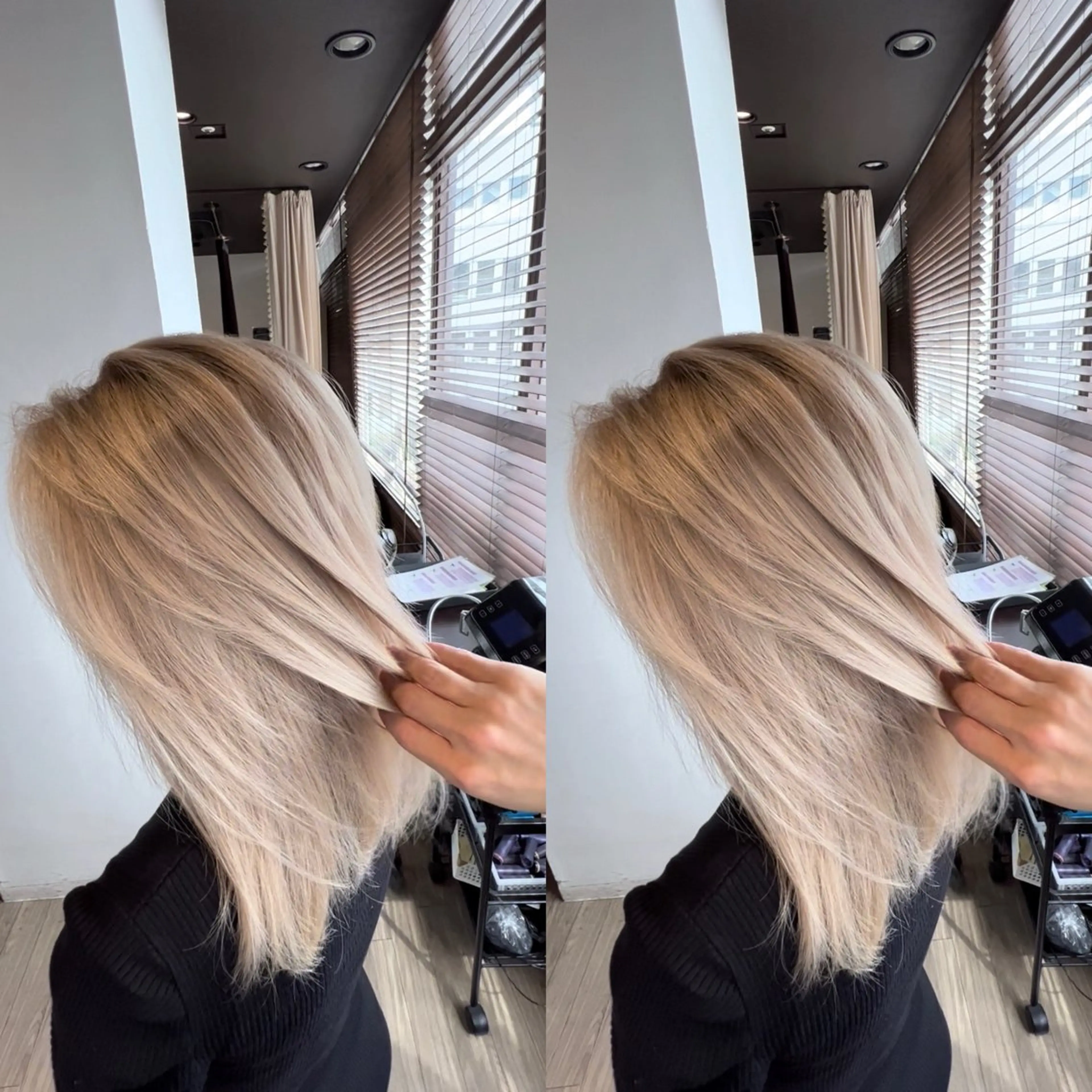 セミロング カラー シールエクステ バレイヤージュ ブリーチ ケアブリーチ ダブルカラー エクステ hair &eye LAWE.店長のヘアスタイル