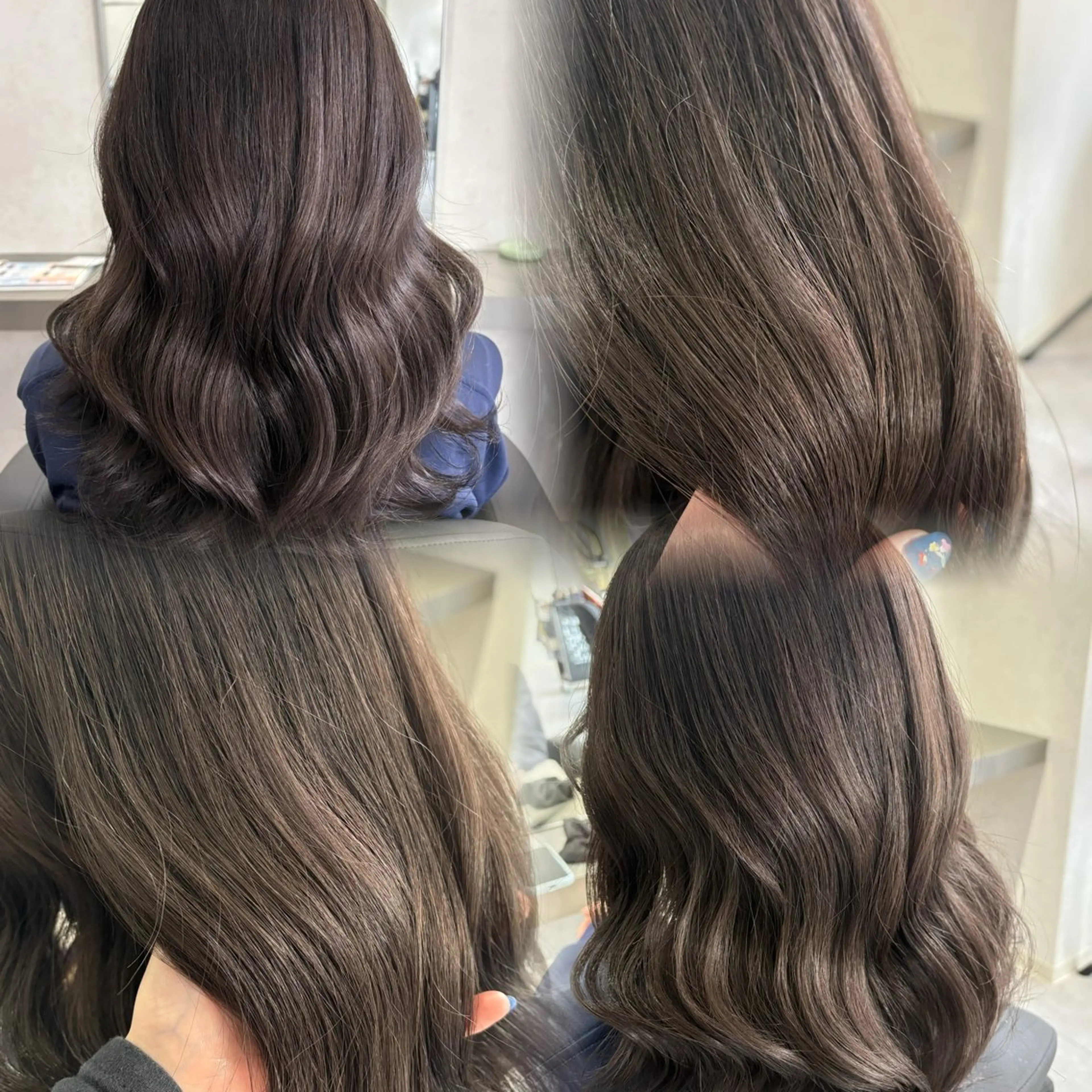 ミディアム カラー ヘアアレンジ 透明感カラー グレージュ ラベンダーカラー ラベンダーグレージュ ラベンダーグレー ヘアカラー トリートメント 韓国透明感🇰🇷 SAKURAのヘアスタイル