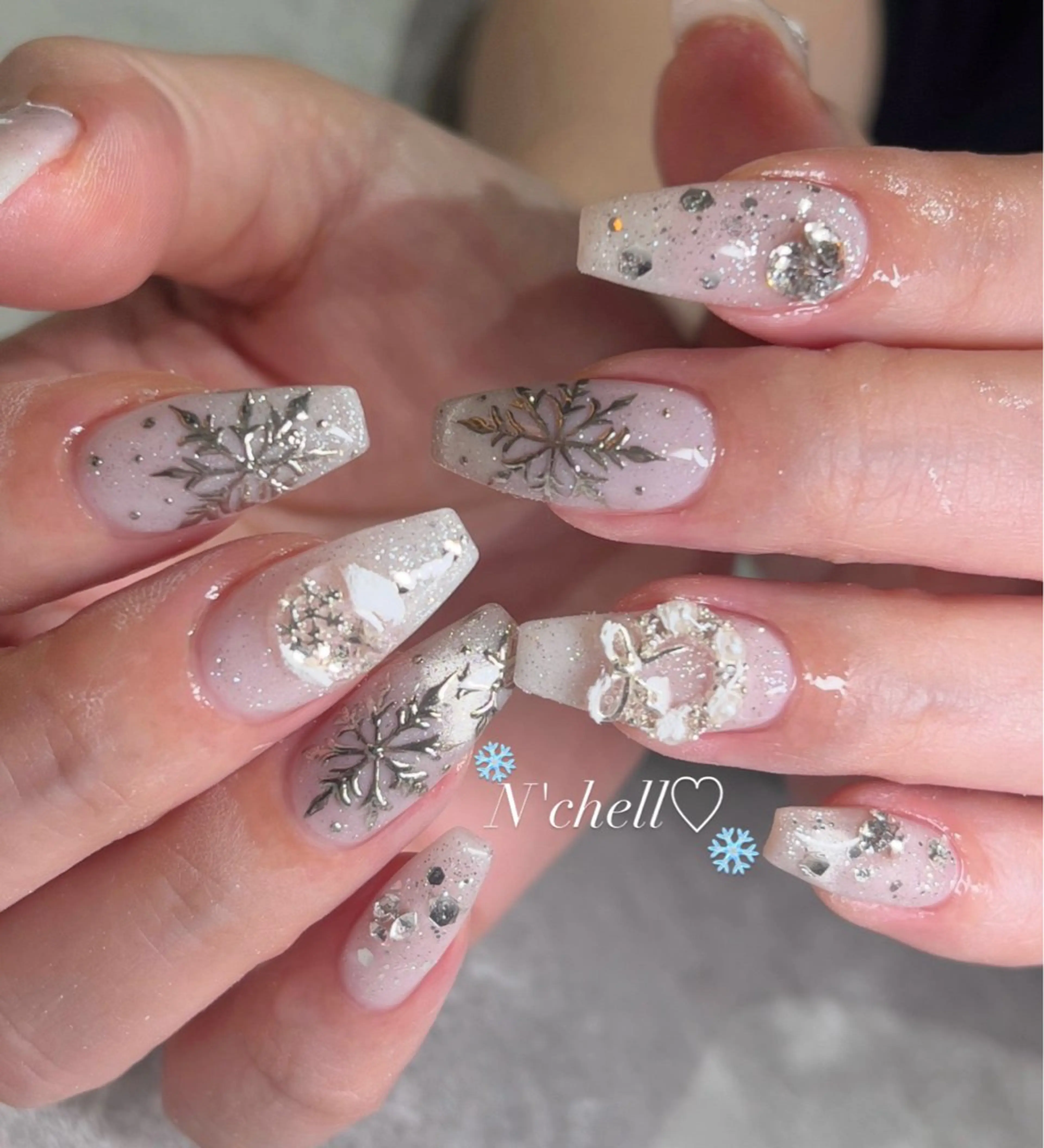 ネイル 冬ネイル ハンドネイル Nailist Minekiのネイルデザイン