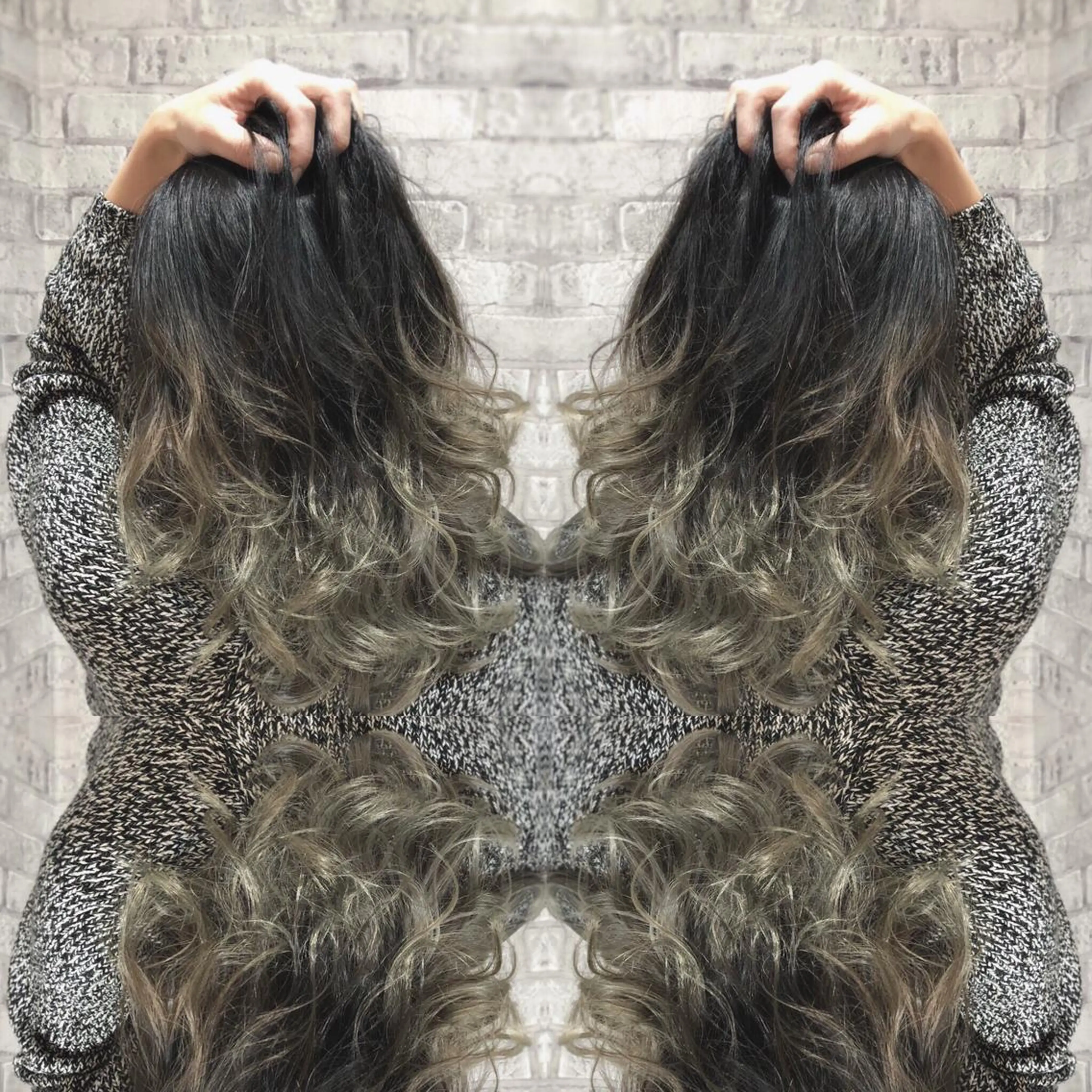 セミロング カラー ヘアアレンジ ベージュカラー グラデーションカラー セピアベージュ トリートメント 秋山 幸太のヘアスタイル