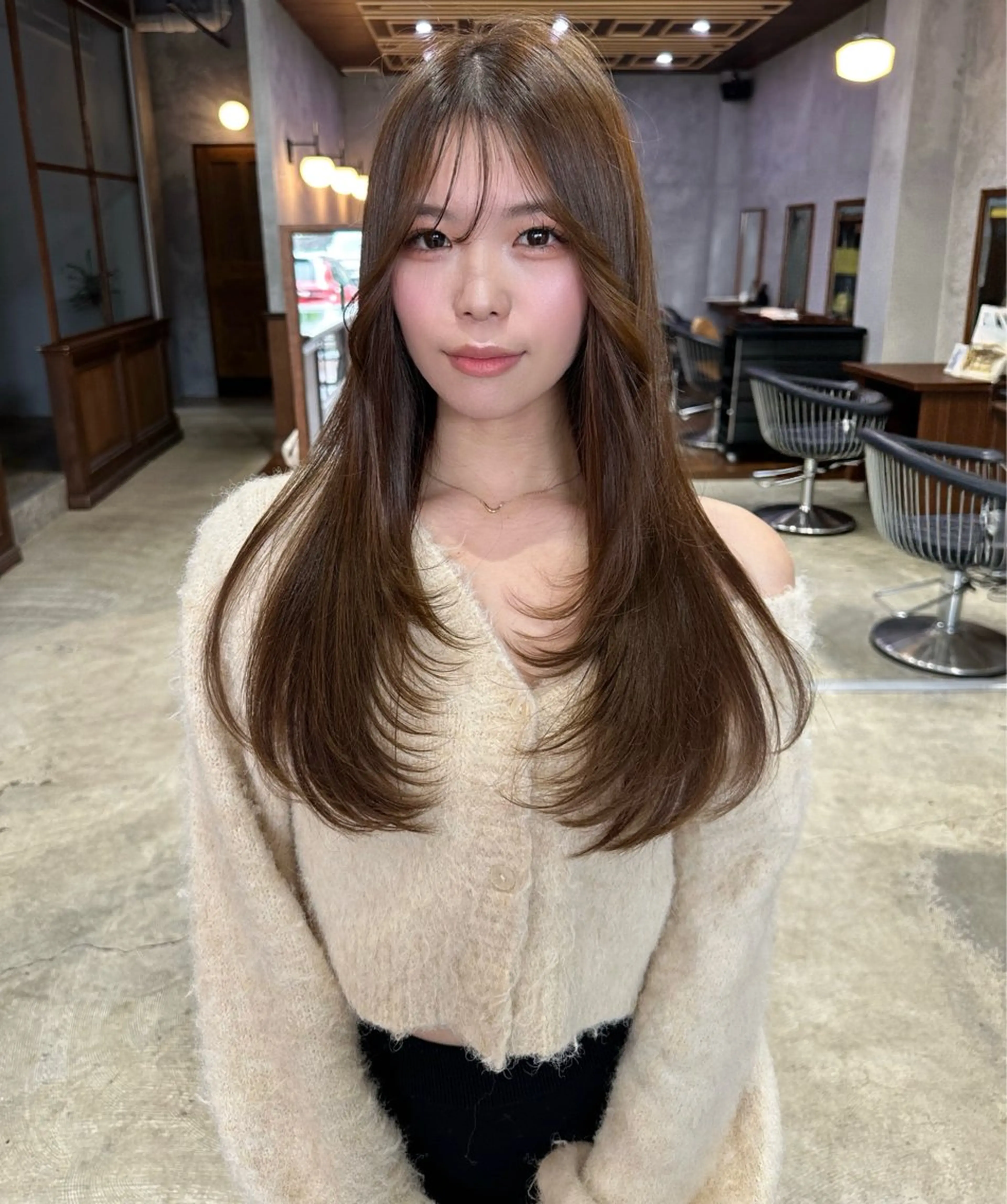 ロング ヘアカラー トリートメント 韓国ヘア/透明感 カラー/金子 愛優のヘアスタイル