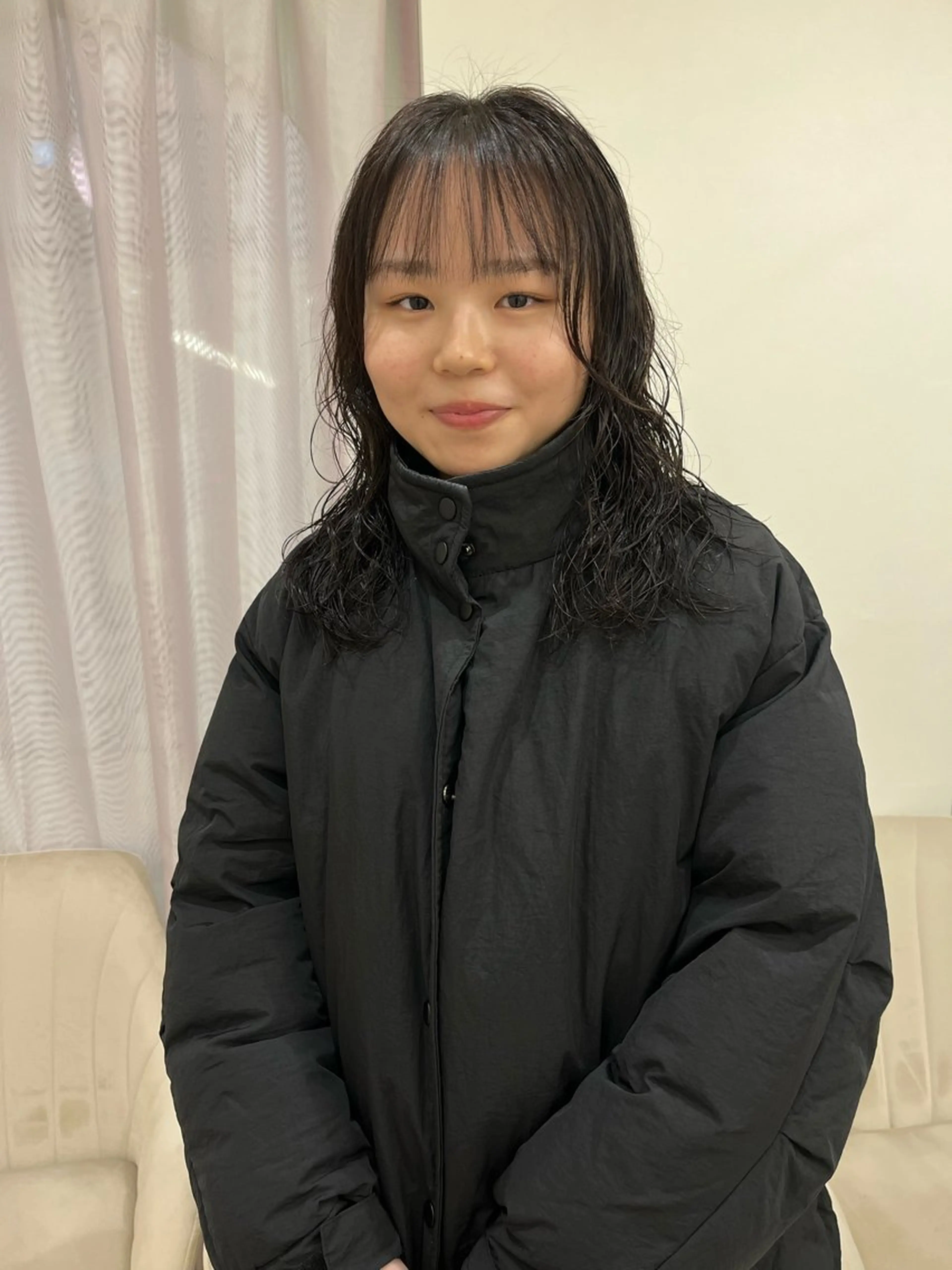 ミディアム パーマ カット パーマ トリートメント 松村 澪里のヘアスタイル