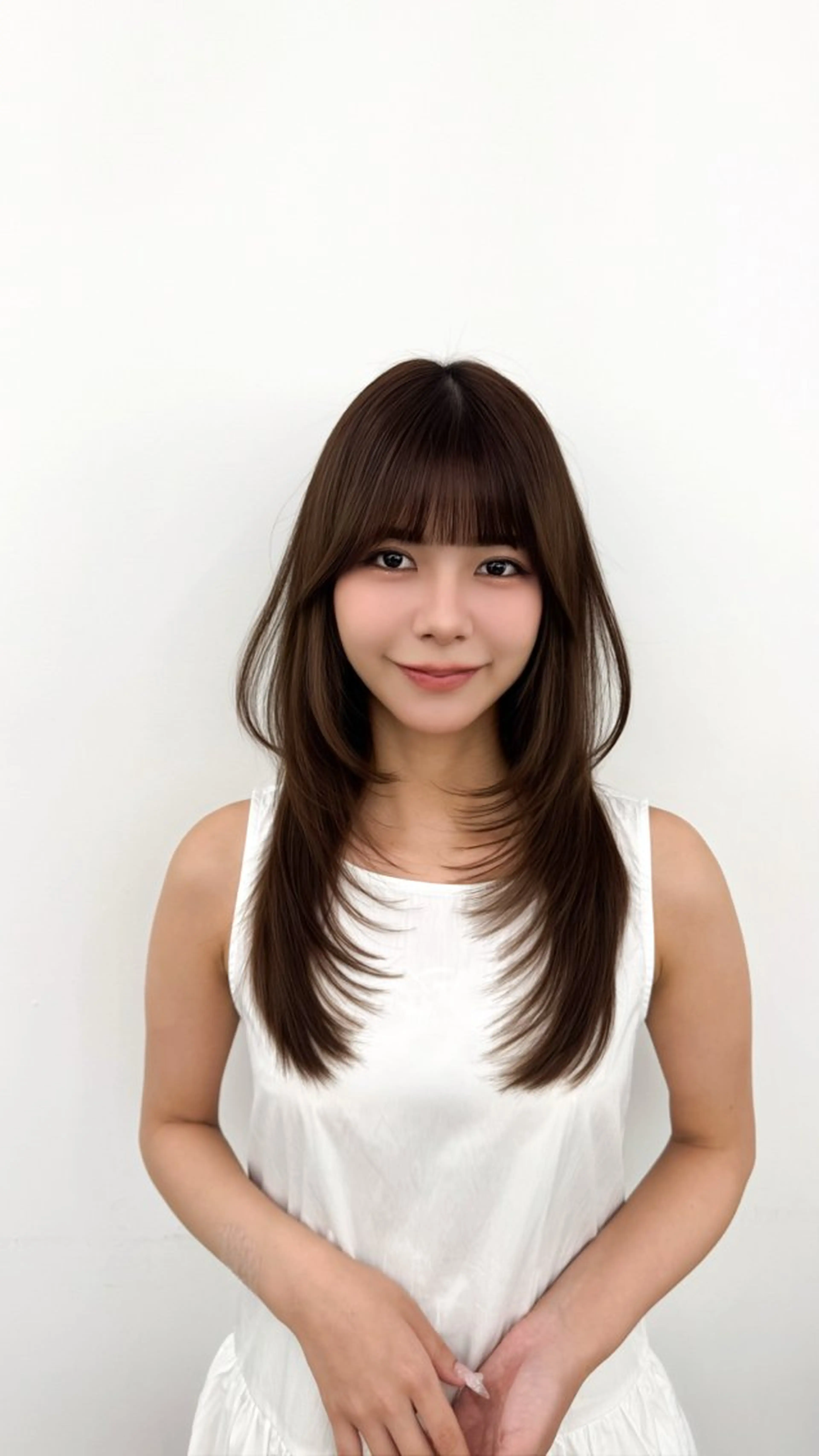 セミロング カラー ヘアアレンジ 最小顔周り&レイヤー 特化/池袋/kokiのヘアスタイル