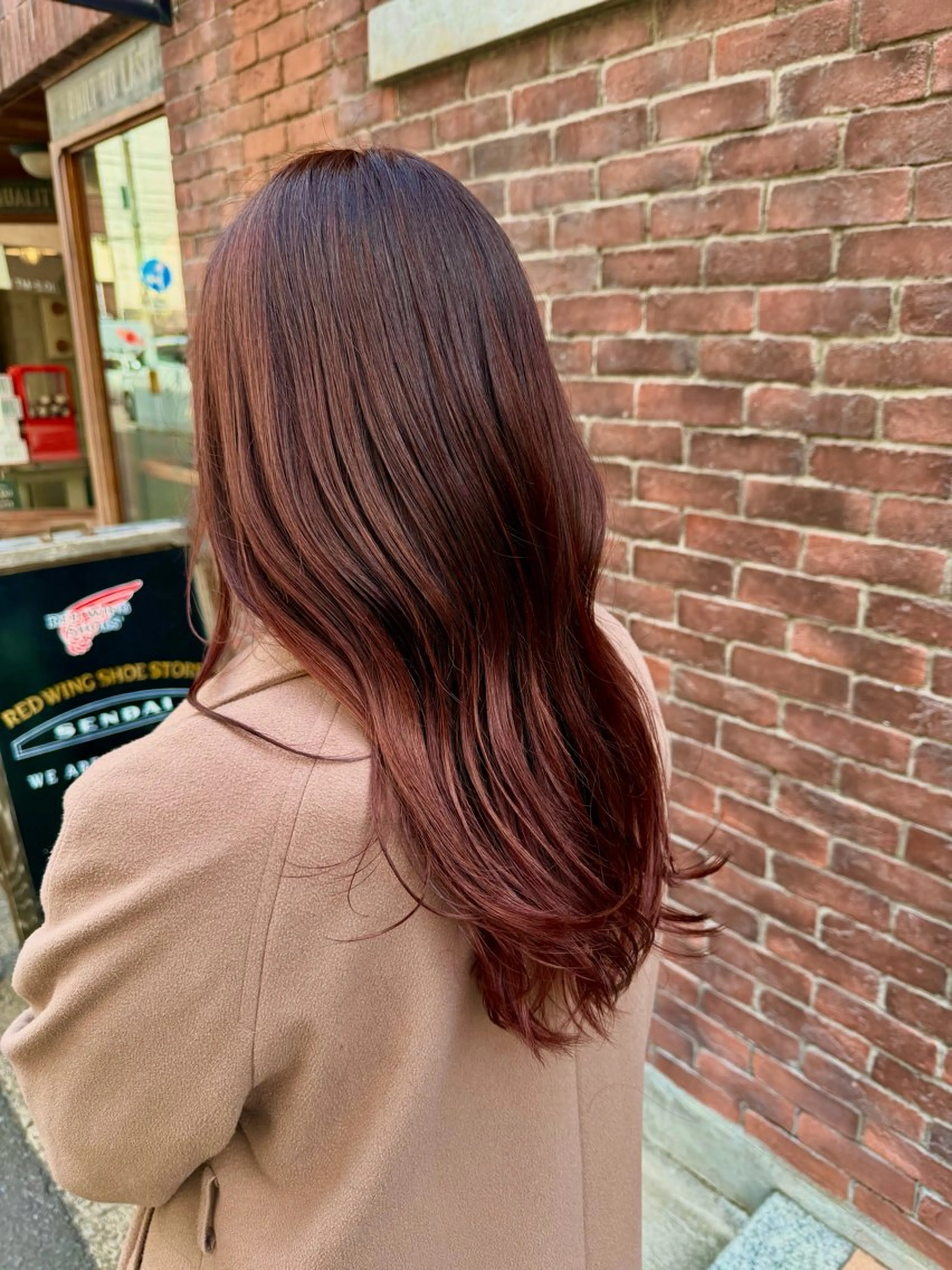 ロング レッドブラウン ヘアカラー 透明感/暖色カラー いっきのヘアスタイル