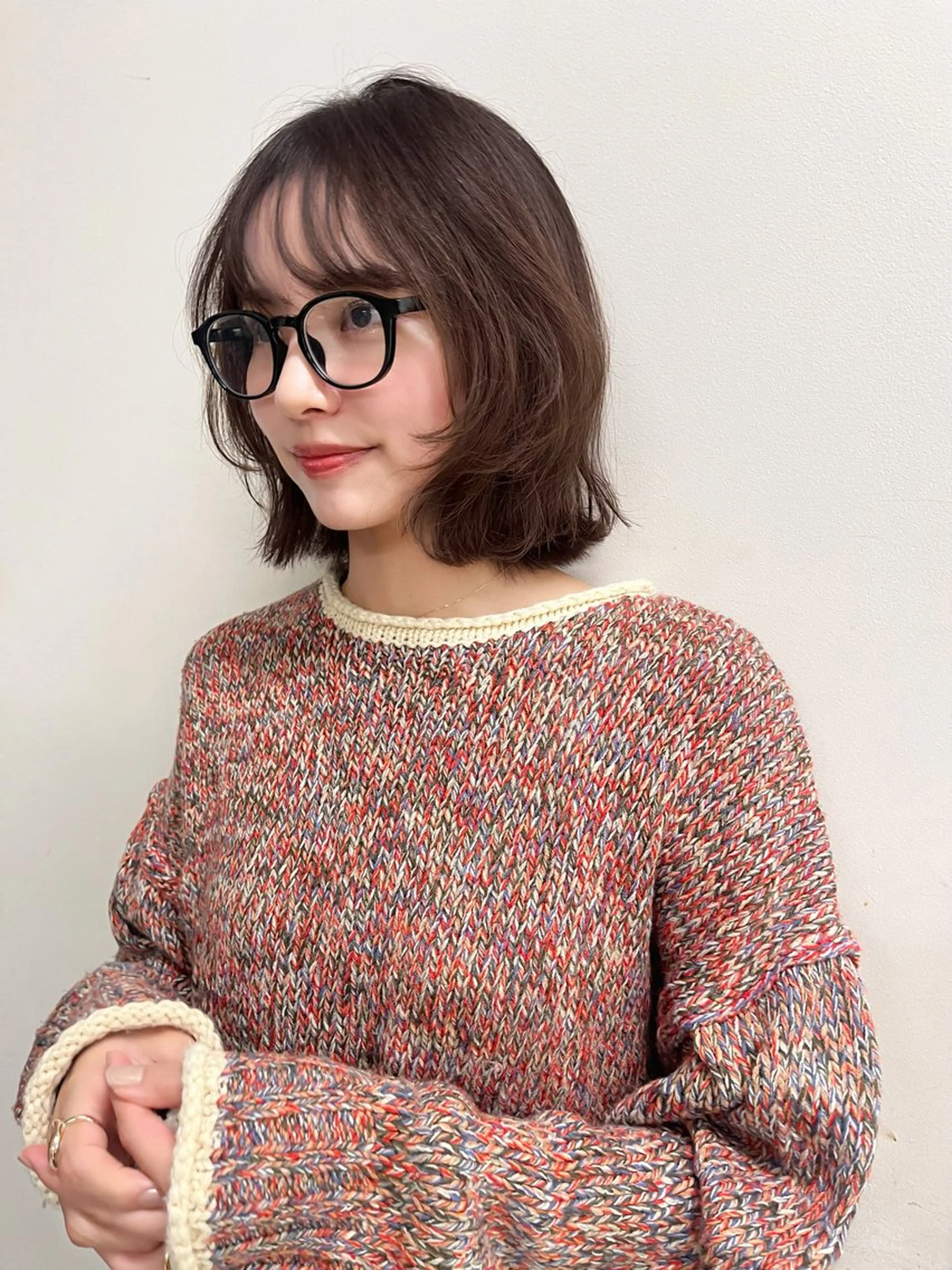 ミディアム レイヤーカット 小顔カット カット ヘアカラー kchiara所属・yura /レイヤーカットのヘアスタイル