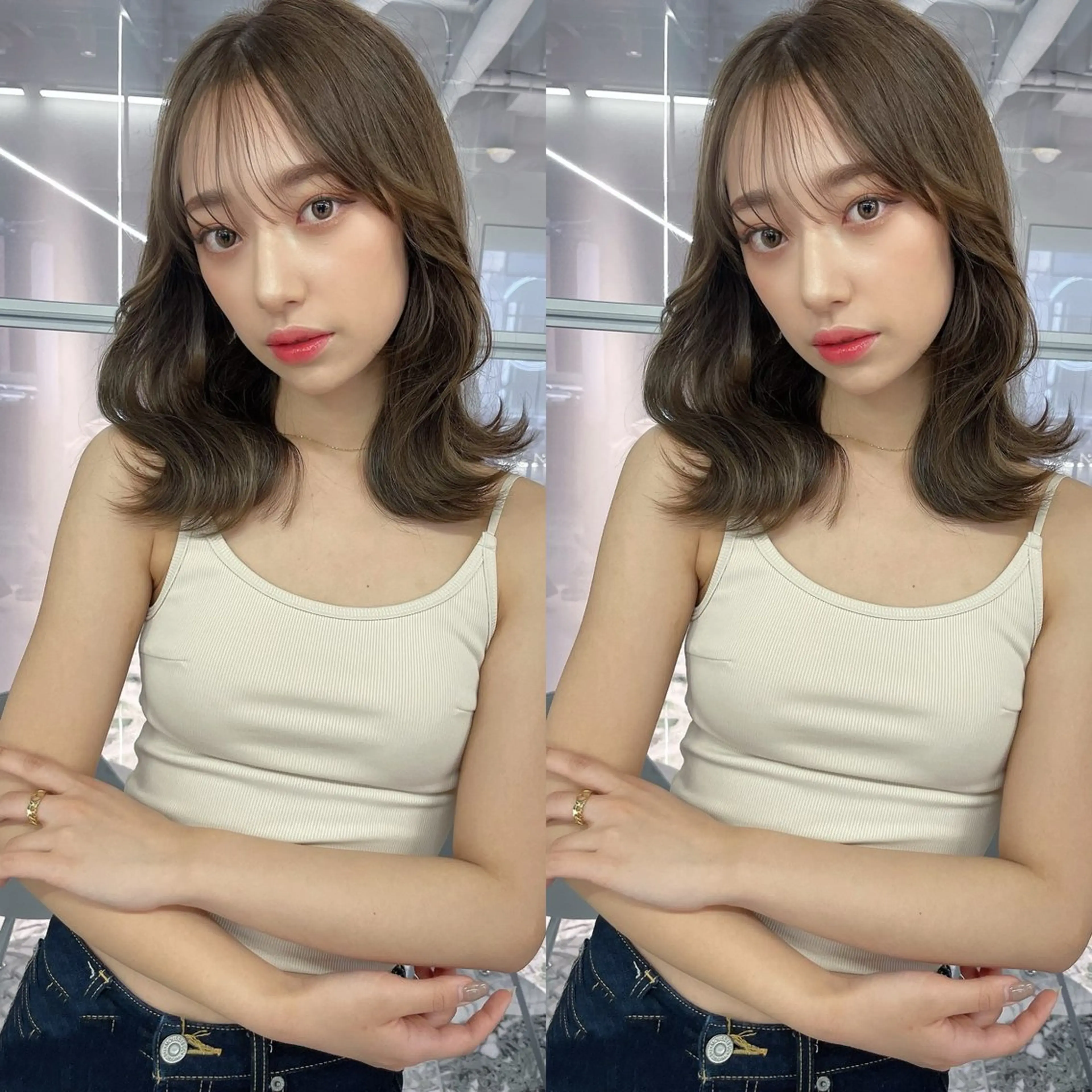 ミディアム カラー 韓国ヘア/髪質改善 TAKAHIROのヘアスタイル