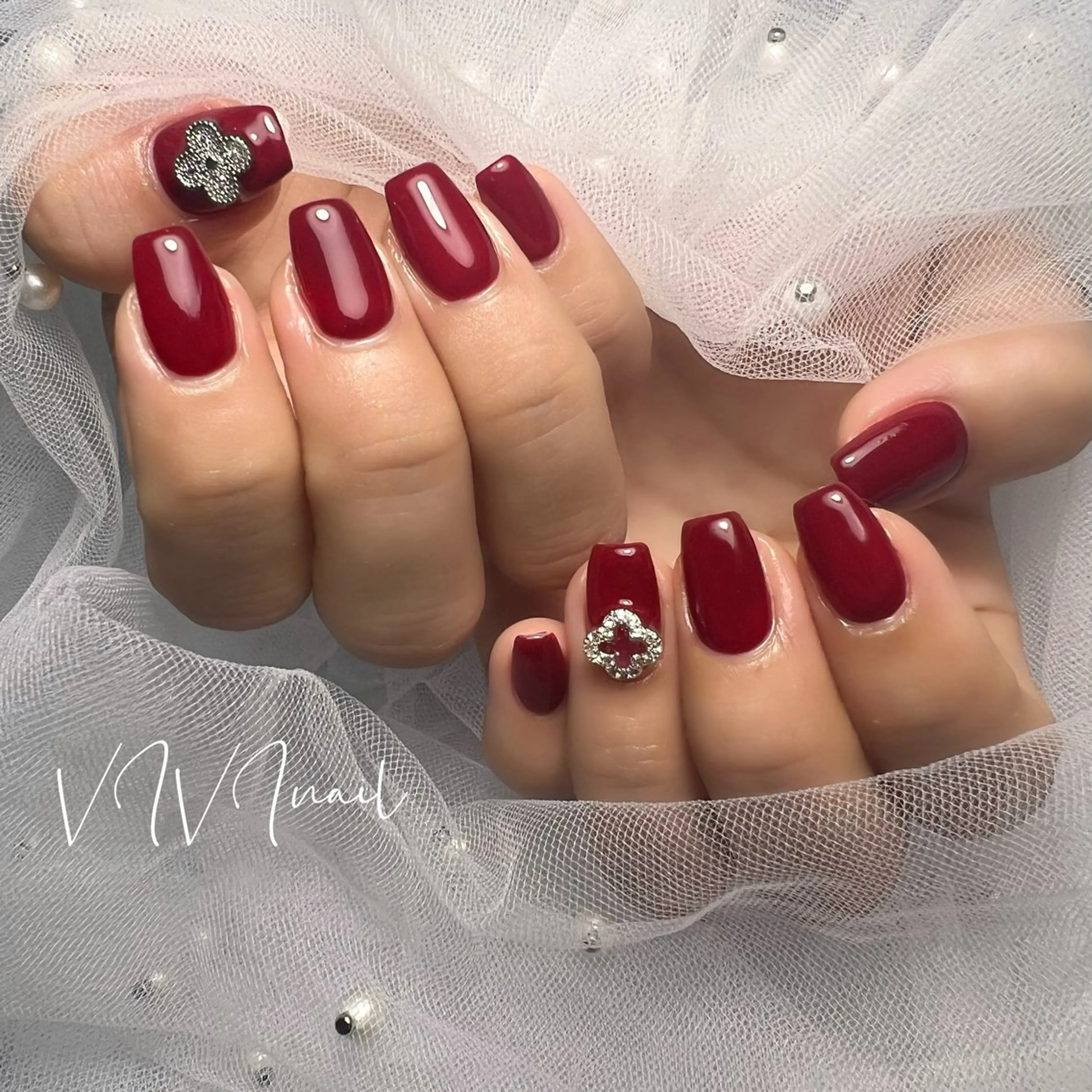 ネイル ボルドー ハンドネイル vivi nailのネイルデザイン