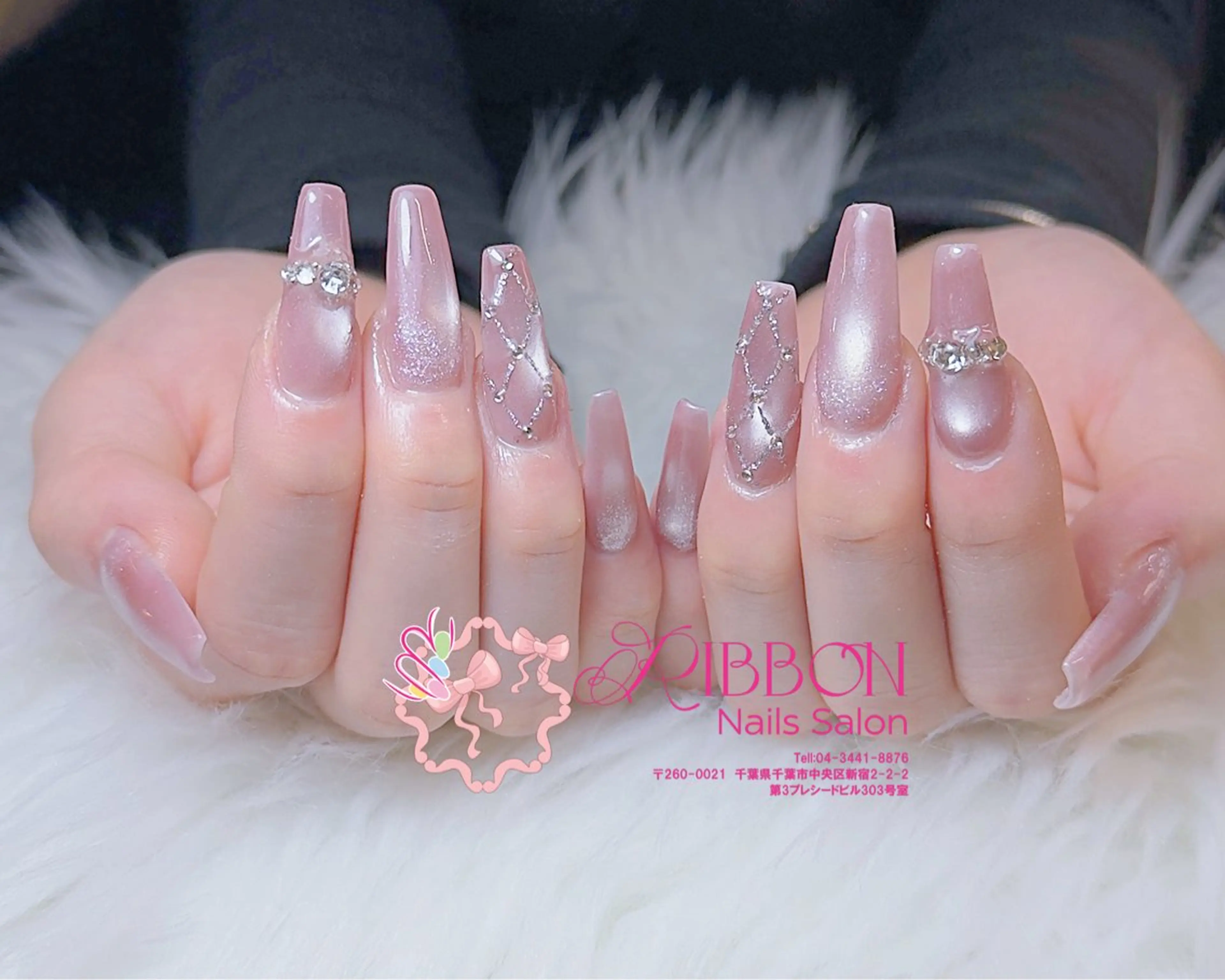 ネイル フレンチネイル ジェルネイル マグネットネイル 持ち込み ニュアンスネイル ハンドネイル Ribbonnail salonのネイルデザイン