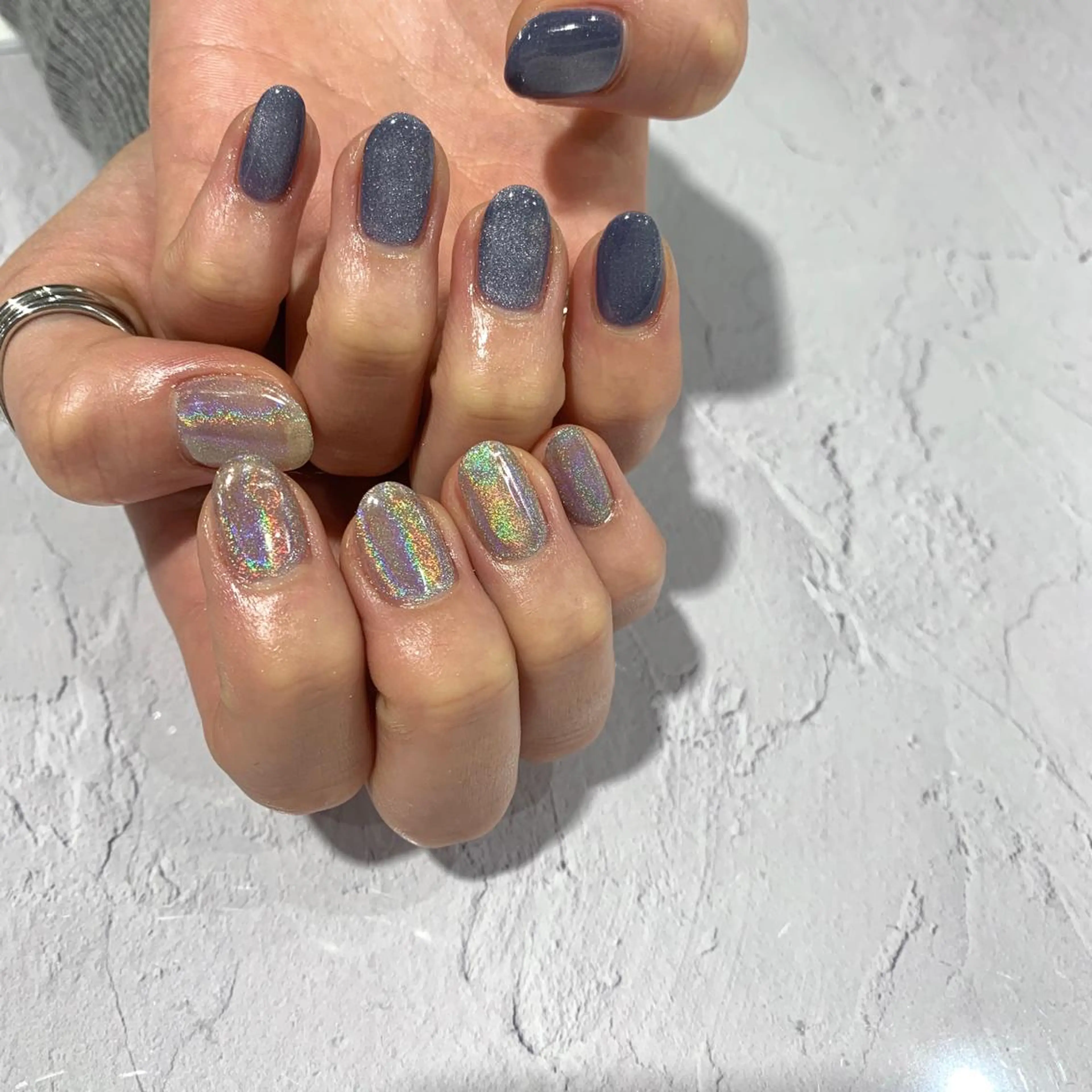 ネイル マグネットネイル ミラーネイル 鈴木 まゆのネイルデザイン