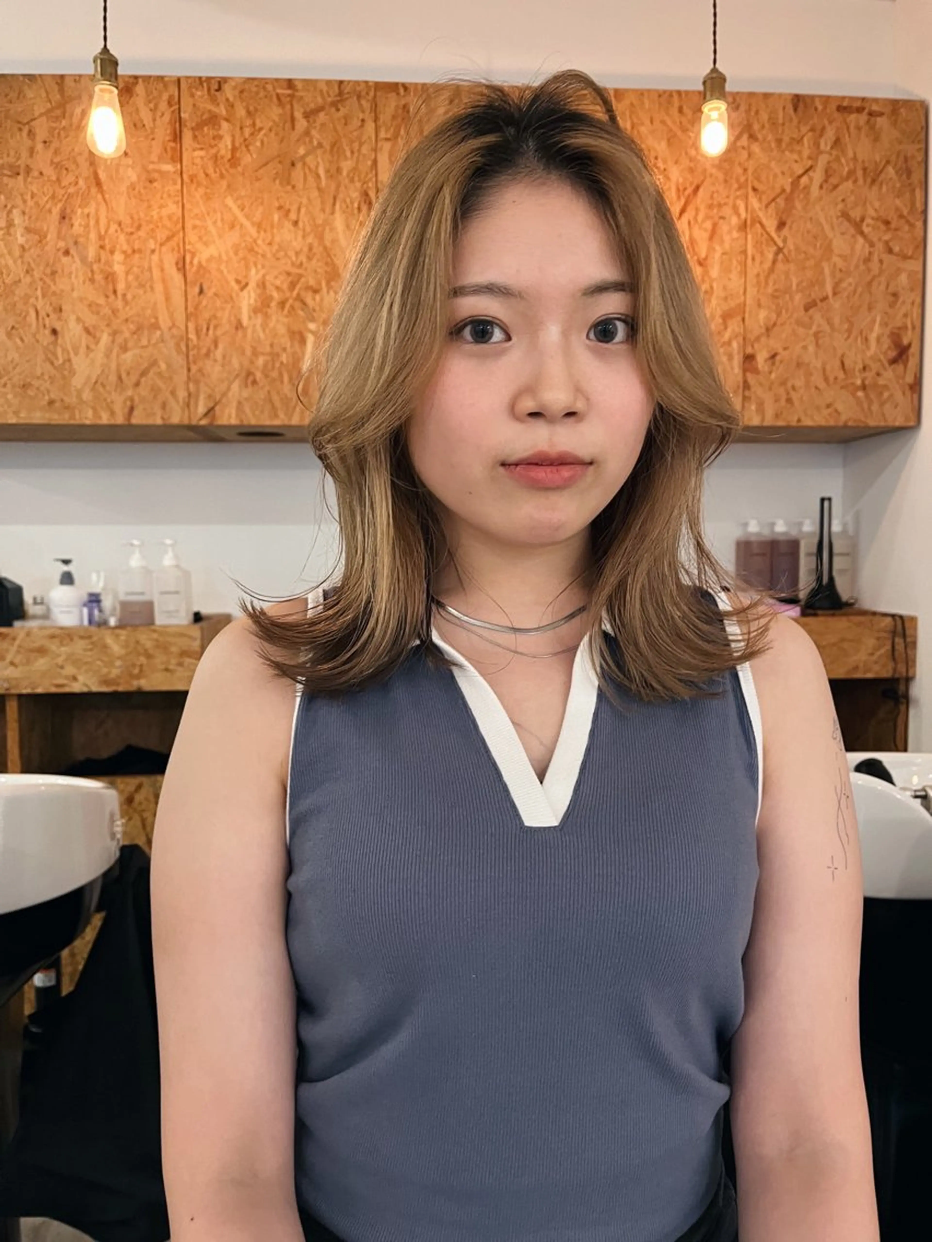 セミロング 暖色/パーマ 🌼クニトウメイのヘアスタイル