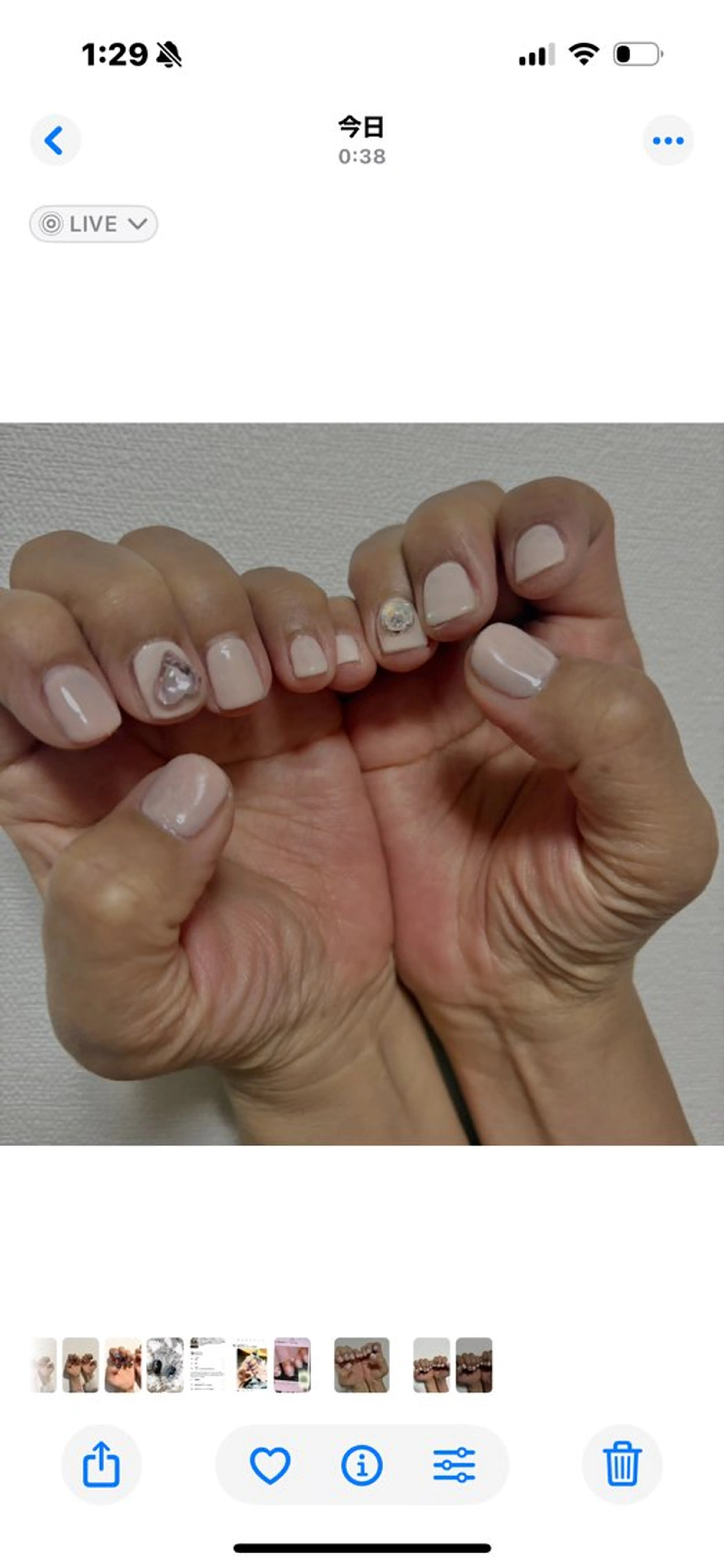 ネイル アートネイル 長さ出し ハート 韓国ネイル ニュアンスネイル vante_aimi .パラジェル取扱店のネイルデザイン