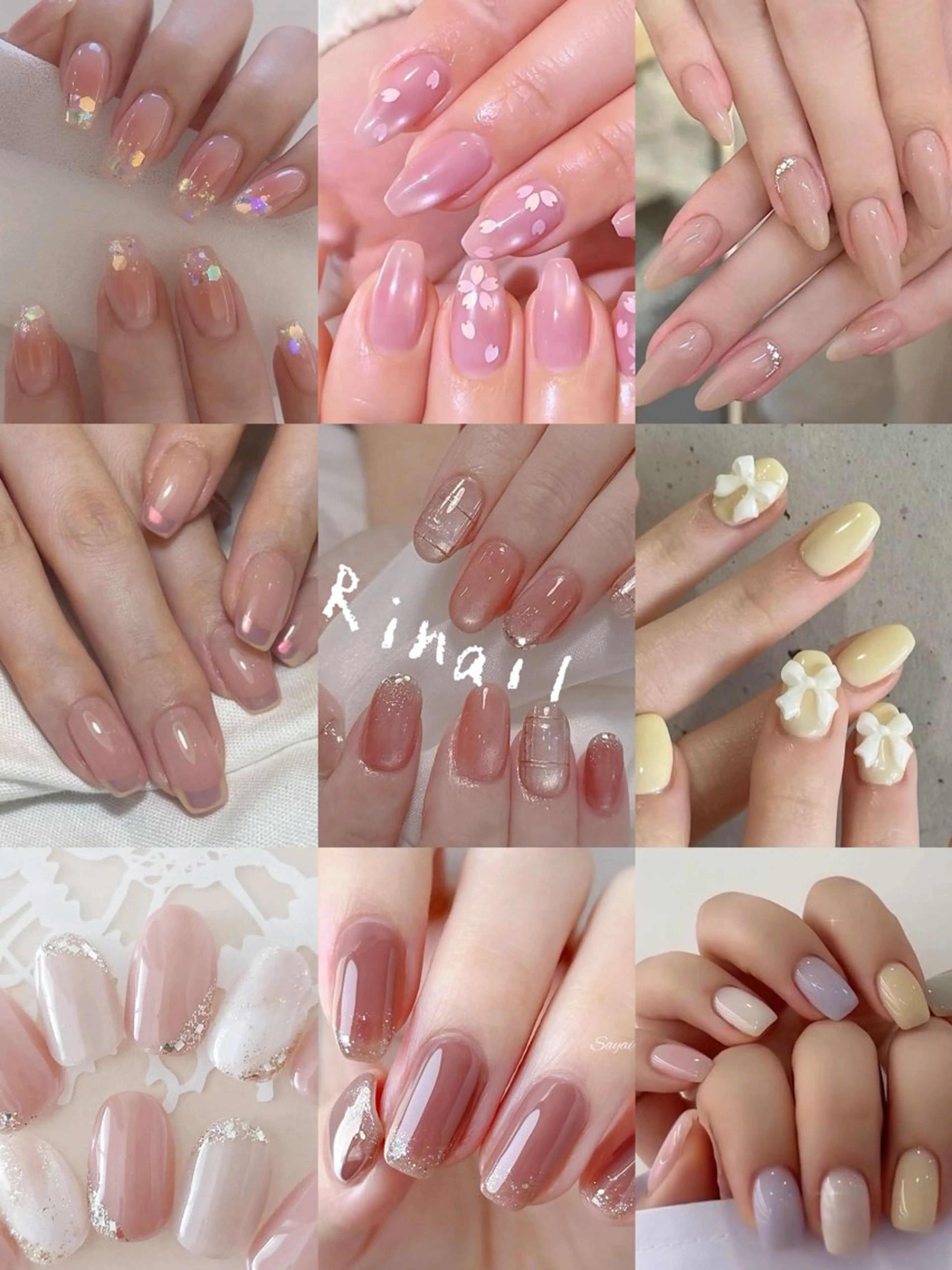 ネイル アートネイル チークネイル 入学式 長さ出し フラッシュネイル ハンドネイル YK Rinのネイルデザイン