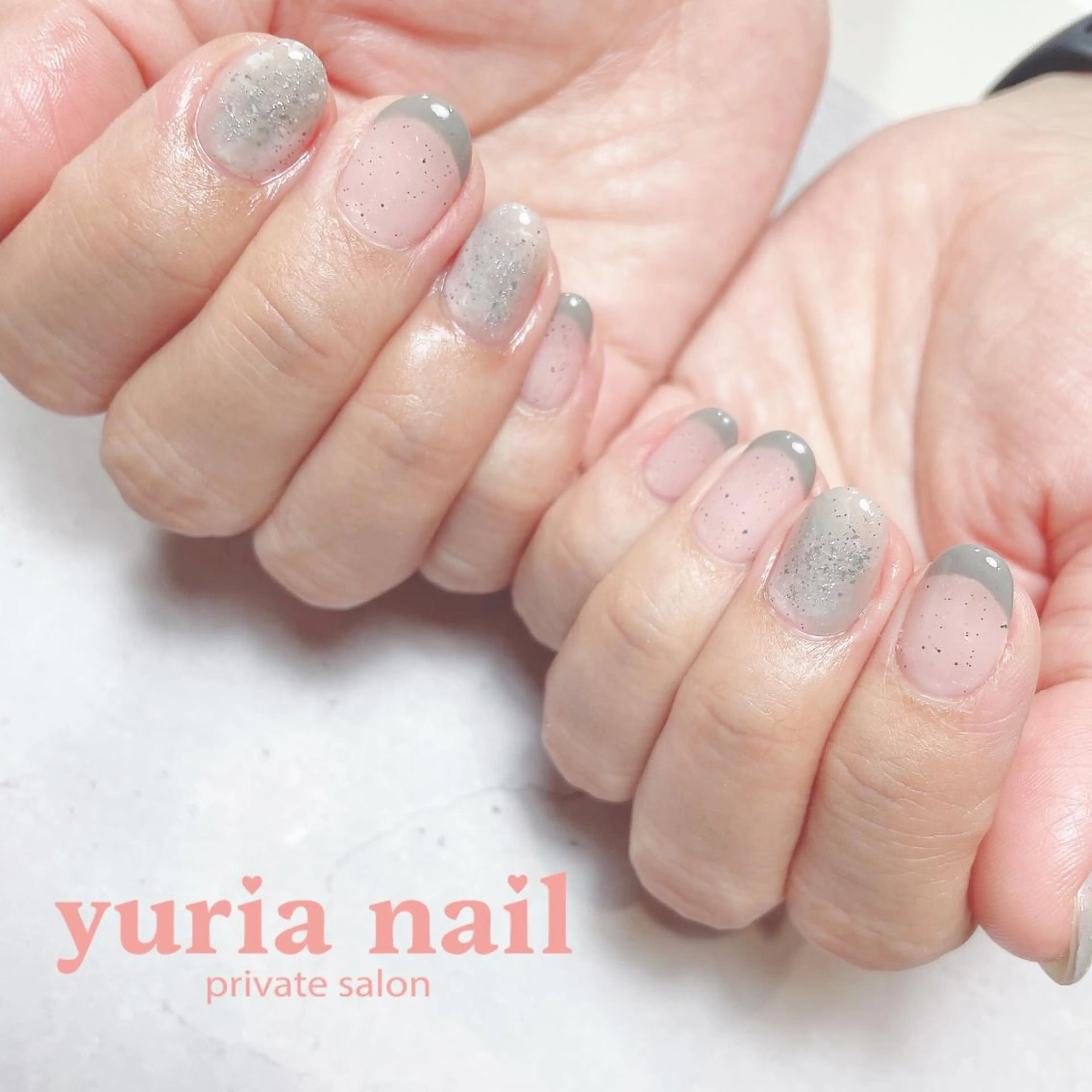 ネイル アートネイル カジュアル フレンチネイル ジェルネイル ニュアンスネイル ハンドネイル 小林 ゆりあのネイルデザイン