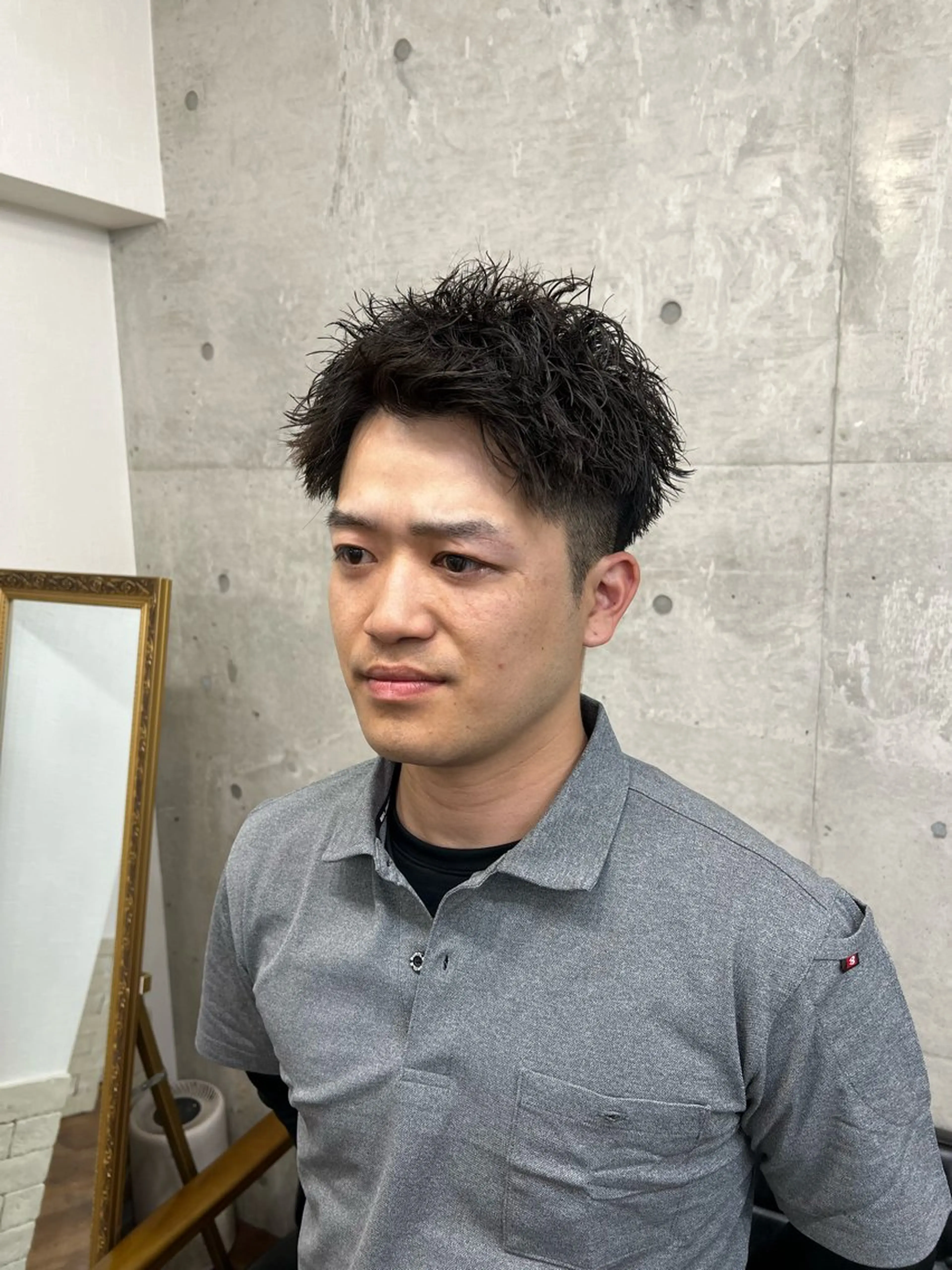 ショート パーマ メンズ メンズパーマ Yui/メンズカラー /シャドウパーマのヘアスタイル