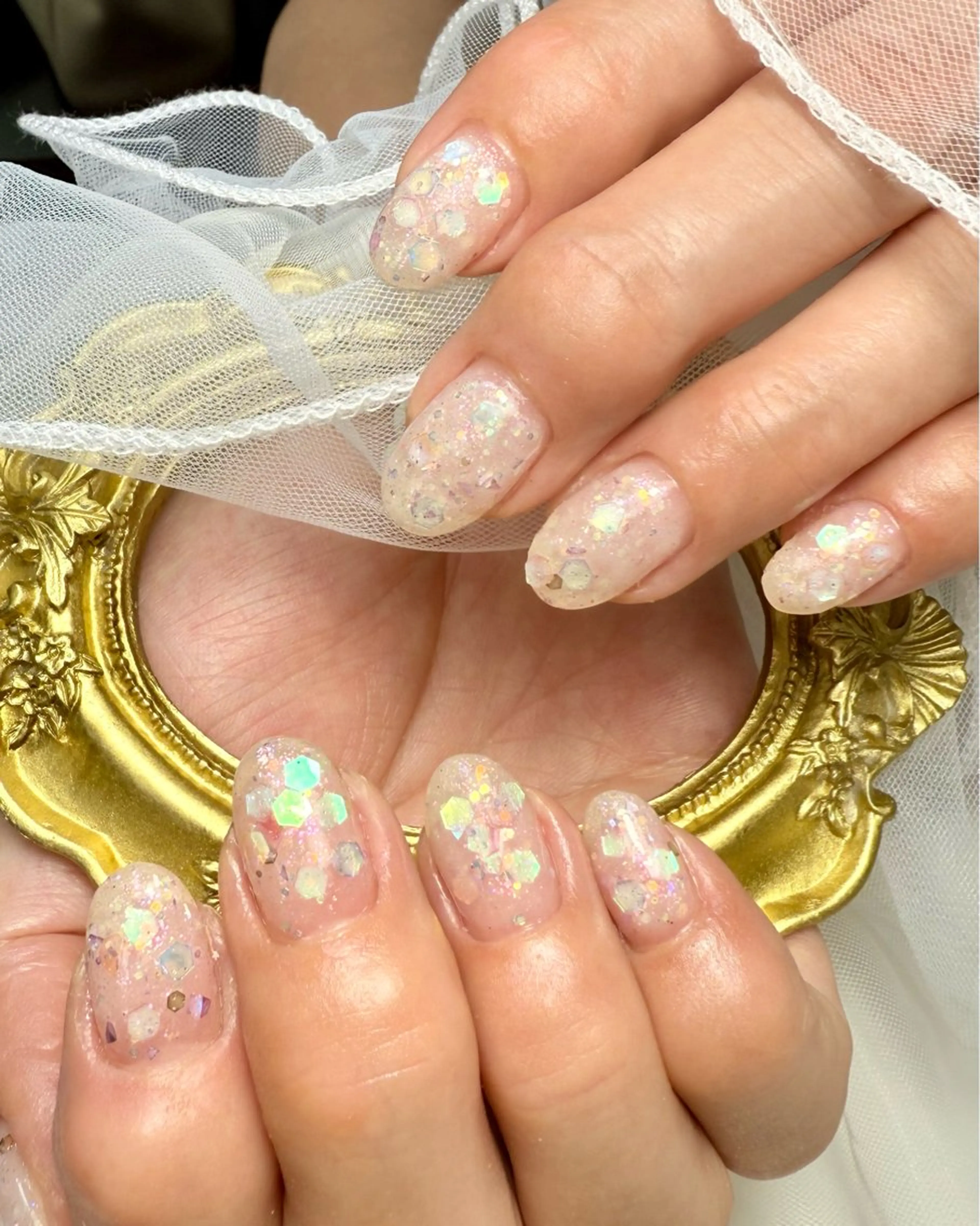 ネイル アートネイル チークネイル フレンチネイル 氷ネイル・うるうるネイル キラキラネイル M.N_ nailのネイルデザイン