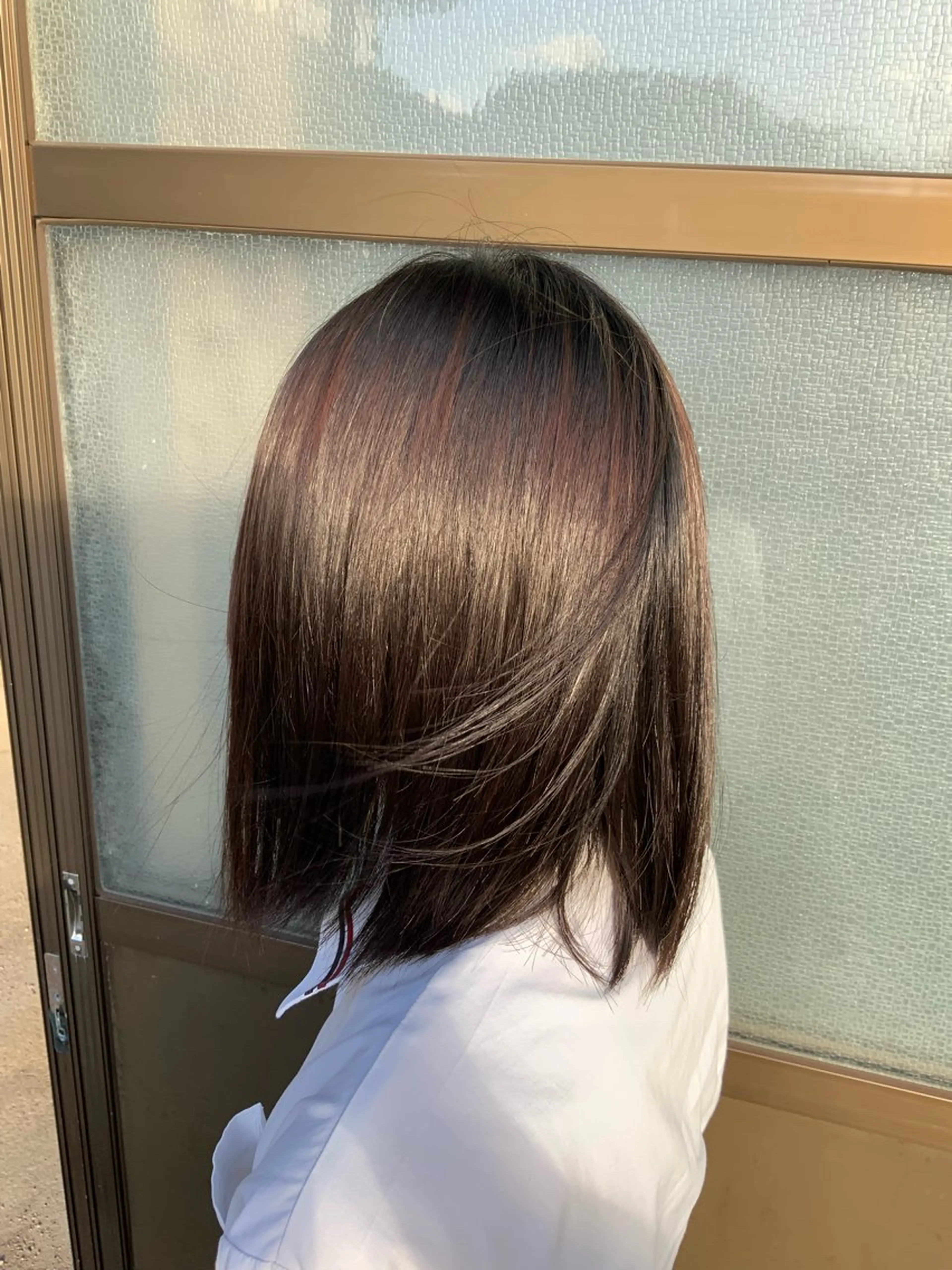 セミロング パーマ 縮毛矯正 レベンス田町 西谷悠のヘアスタイル